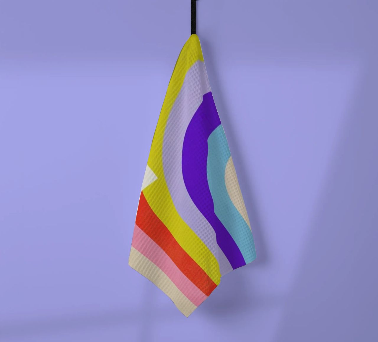 Rainbow and Clouds tea towel by Little Flourishes