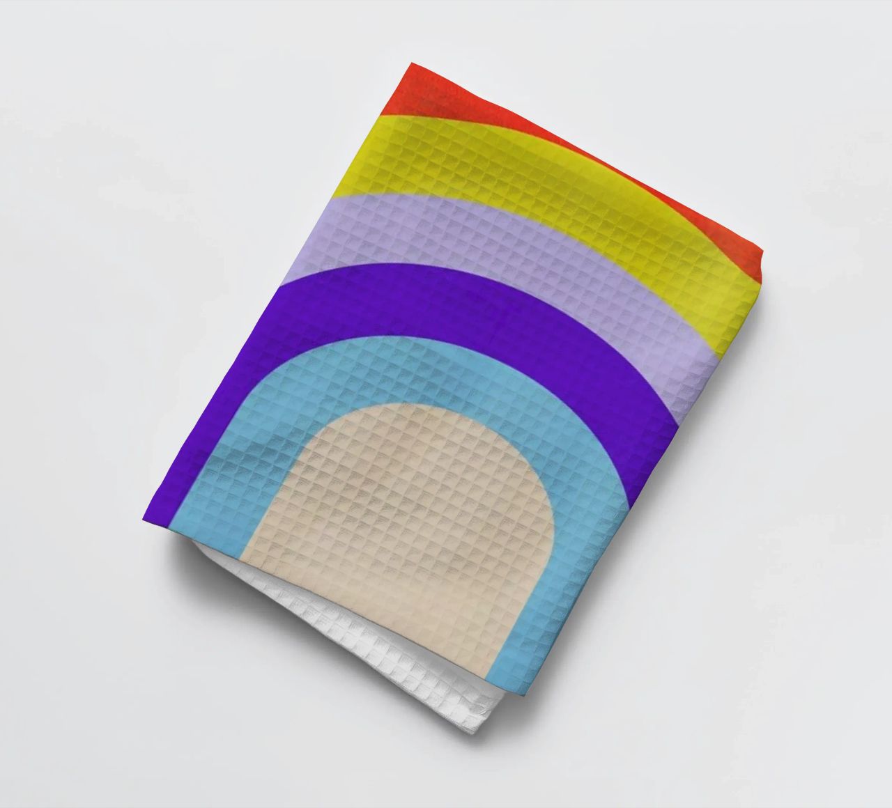 Rainbow and Clouds tea towel by Little Flourishes