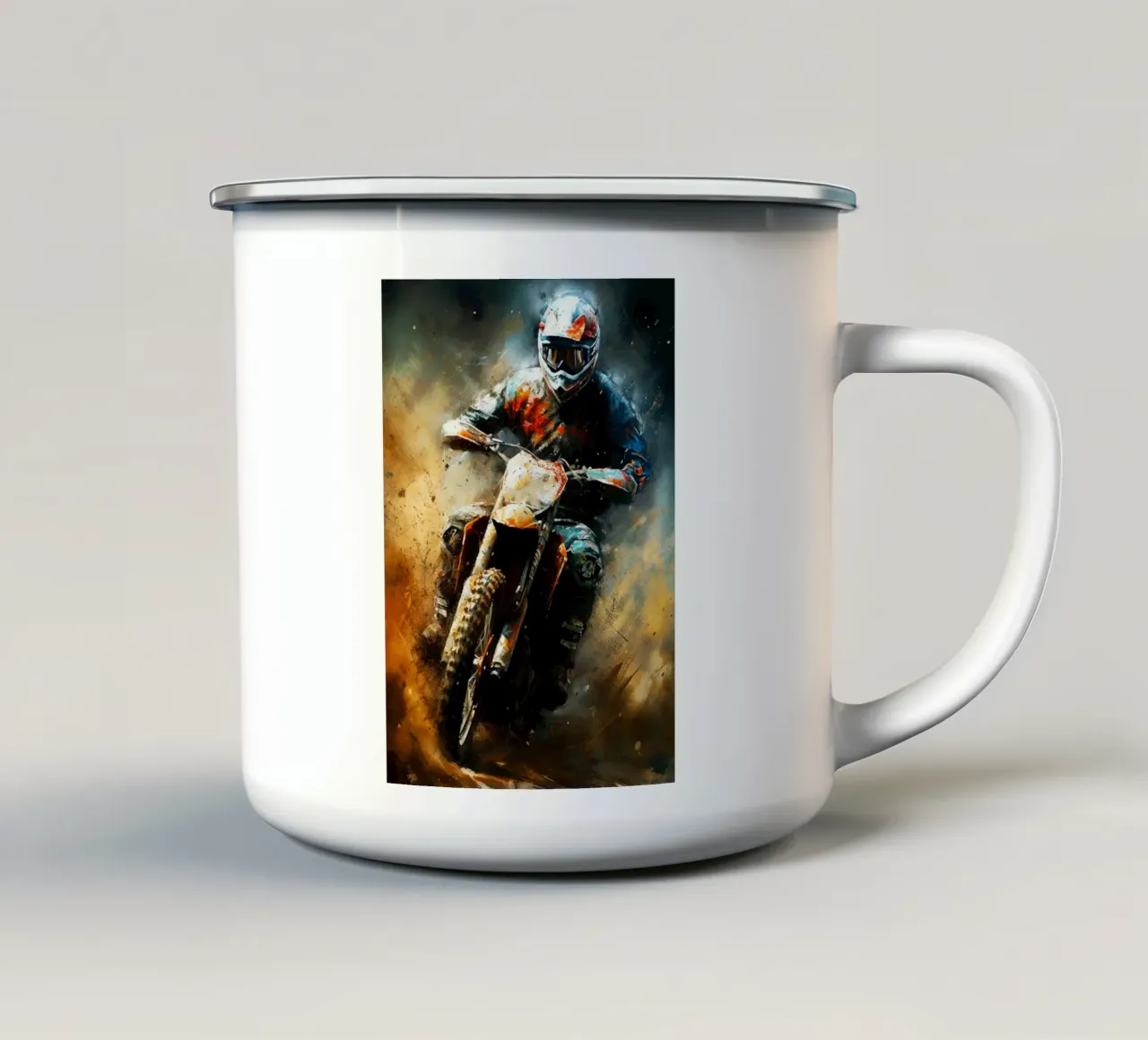 Motocross tazza in smalto da Justyna Jaszke JBJart