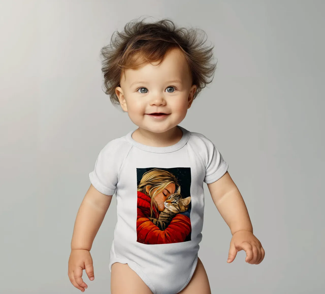 Ich liebe dich, Kätzchen 1 Kurzarm Babybody von Justyna Jaszke JBJart