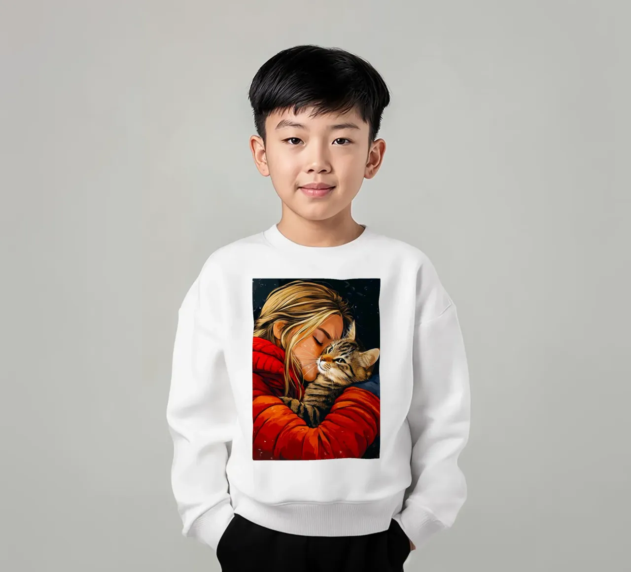 I love you kitty 1 kids sweatshirt by Justyna Jaszke JBJart