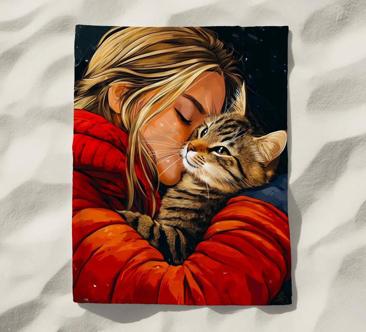 Ti amo gattino 1 telo mare da Justyna Jaszke JBJart