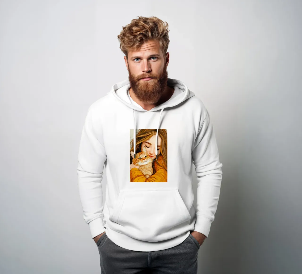 Ti amo gattino 2 felpa con cappuccio da Justyna Jaszke JBJart