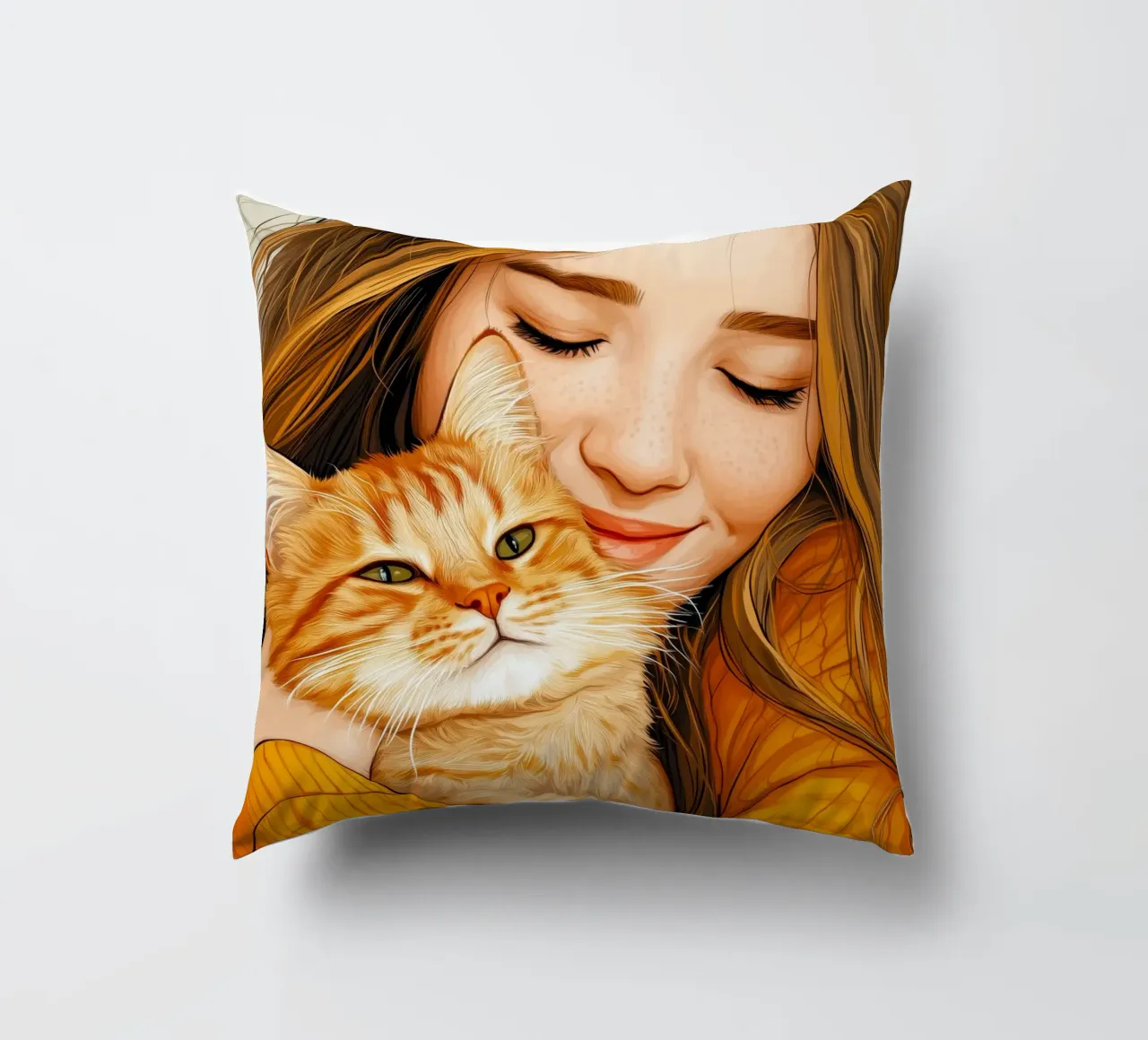 Ti amo gattino 2 cuscino da Justyna Jaszke JBJart