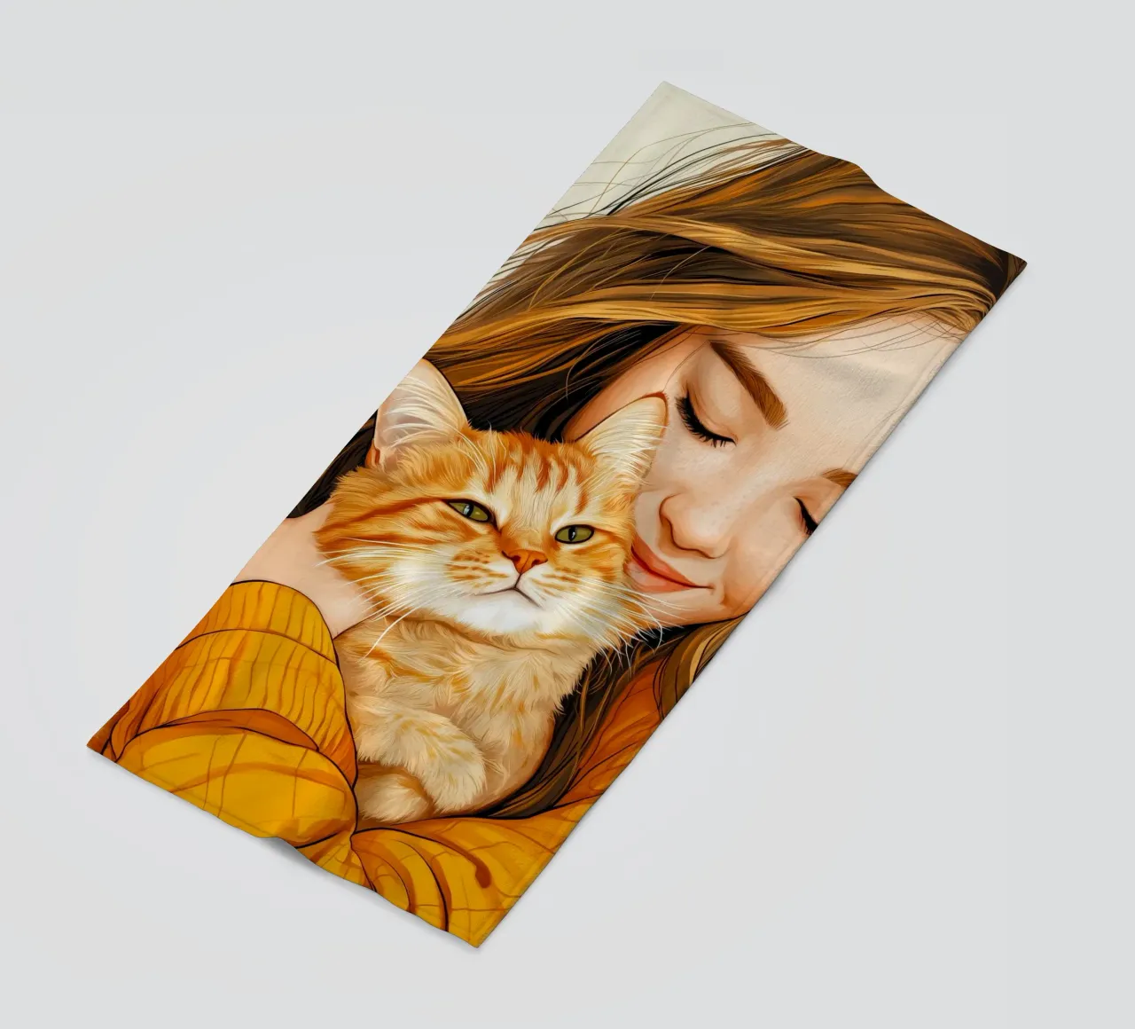 Ti amo gattino 2 telo mare da Justyna Jaszke JBJart
