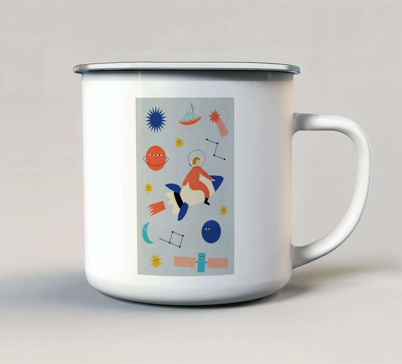 Friends in Space tazza in smalto da Little Flourishes