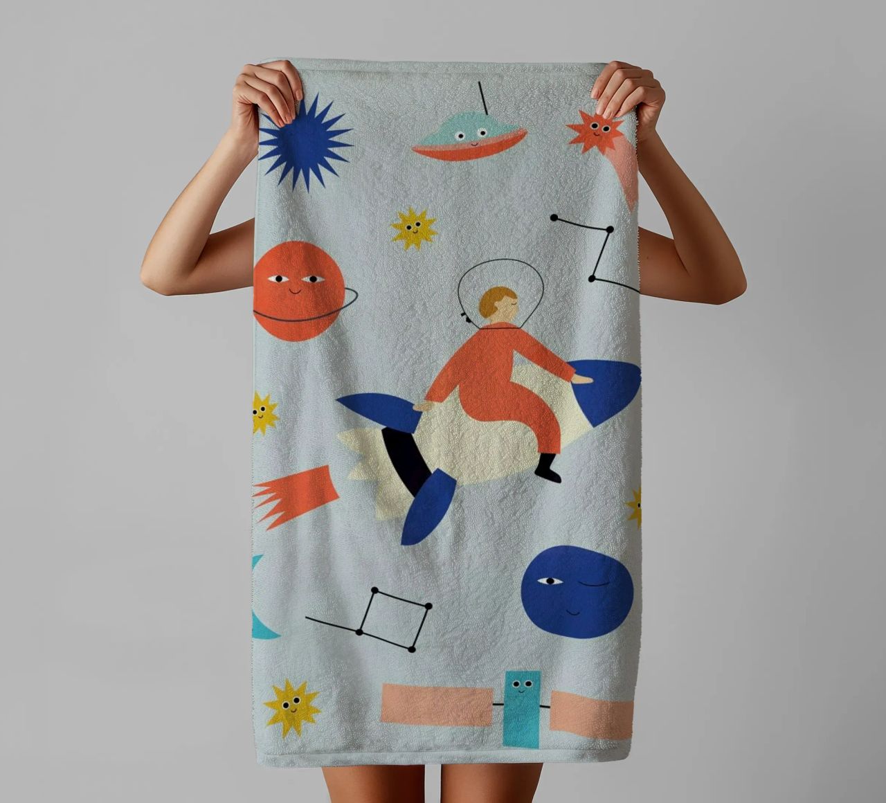Friends in Space towel by Little Flourishes