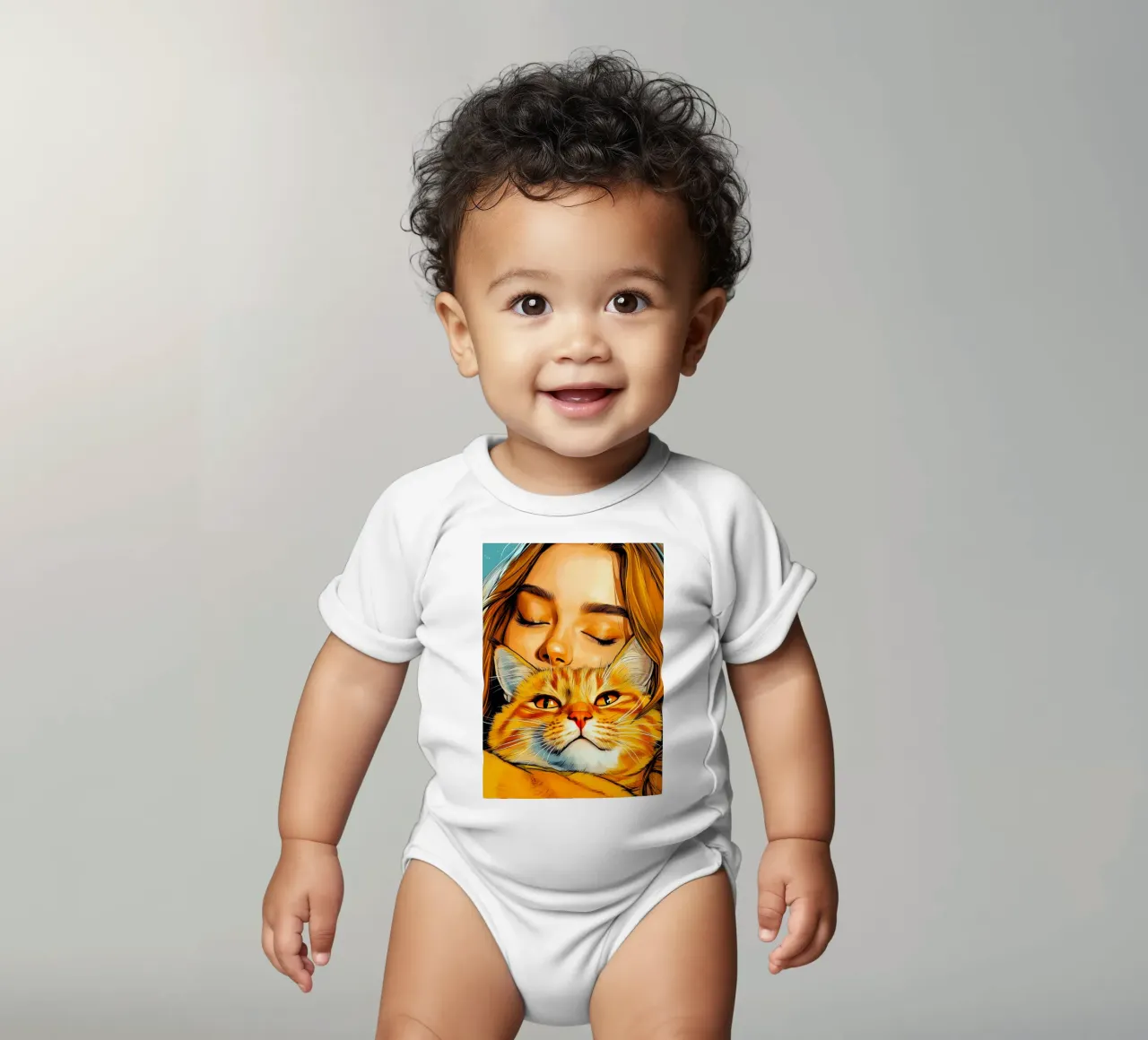 Ich liebe Dich Kitty 3 Kurzarm Babybody von Justyna Jaszke JBJart