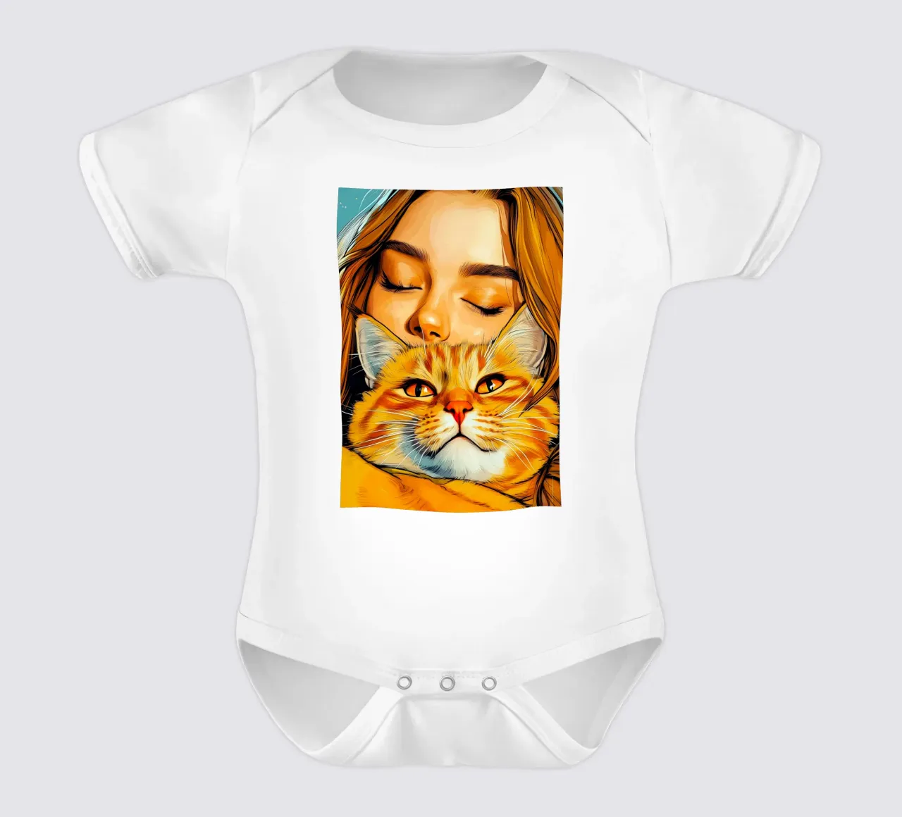Ich liebe Dich Kitty 3 Kurzarm Babybody von Justyna Jaszke JBJart