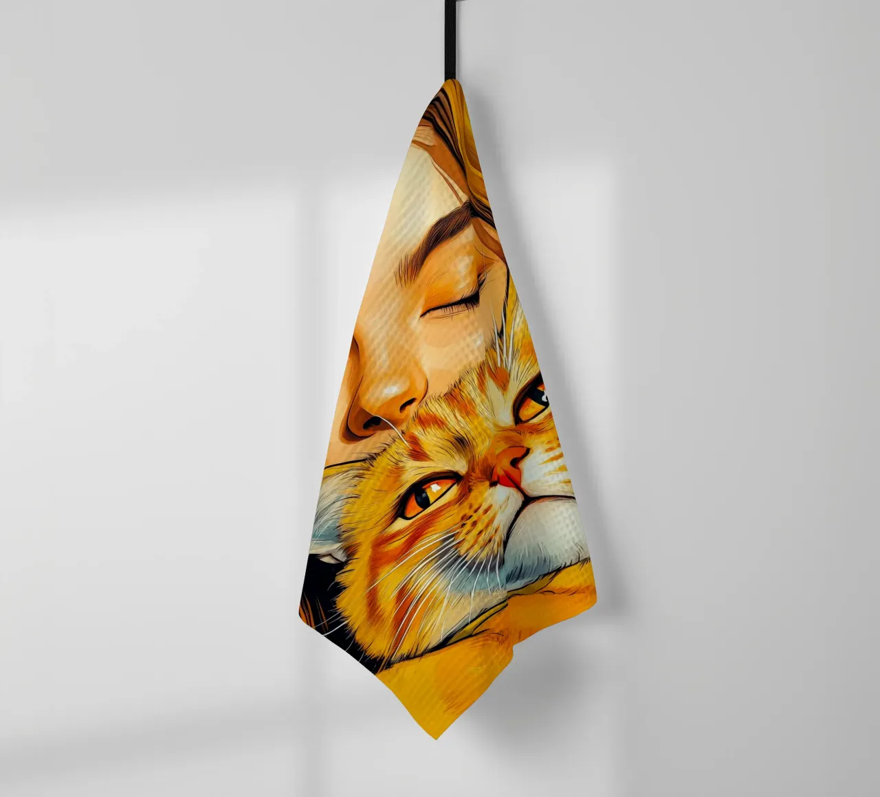 Je t'aime Kitty 3 torchon de Justyna Jaszke JBJart