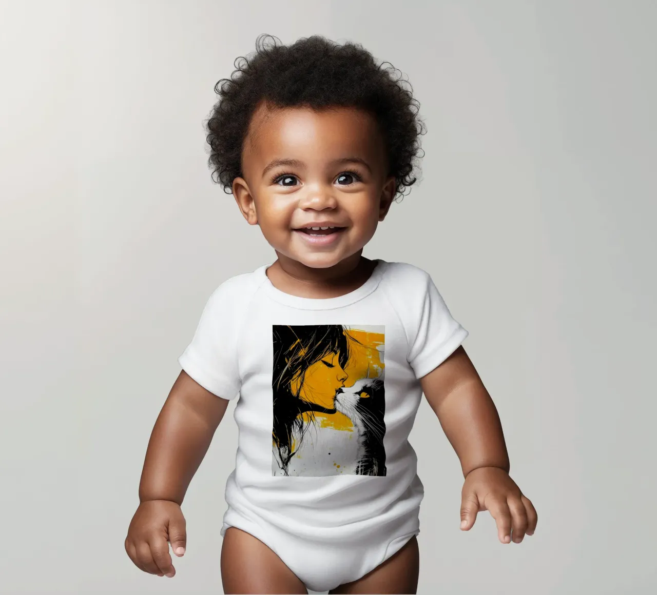 Ich liebe Dich Kitty 4 Kurzarm Babybody von Justyna Jaszke JBJart