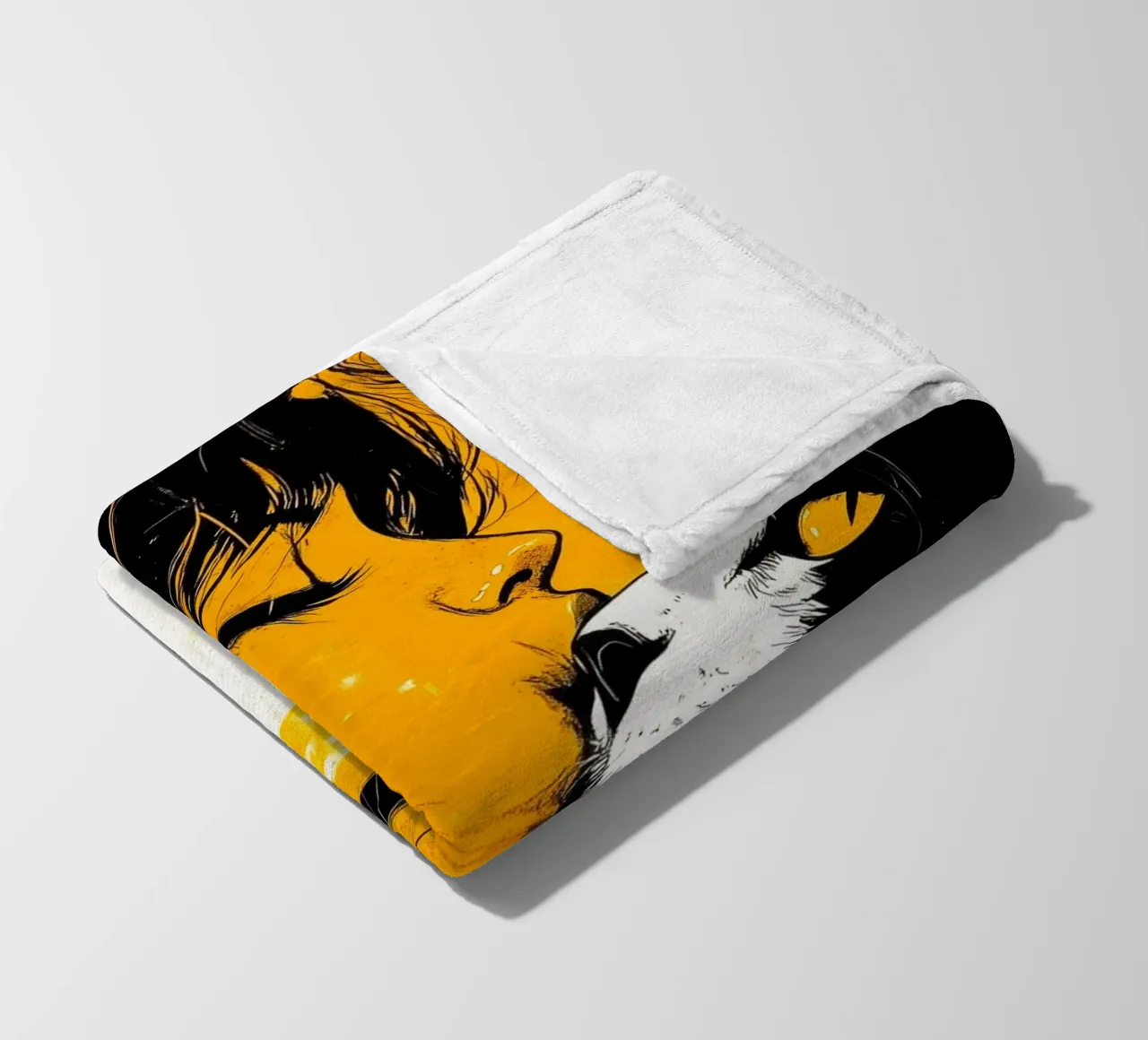 I love You kitty 4 fleece blanket by Justyna Jaszke JBJart