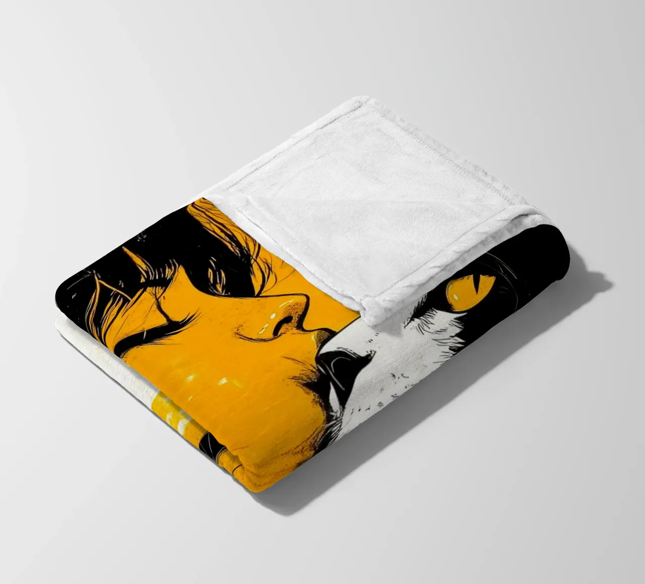I love You kitty 4 fleece blanket by Justyna Jaszke JBJart