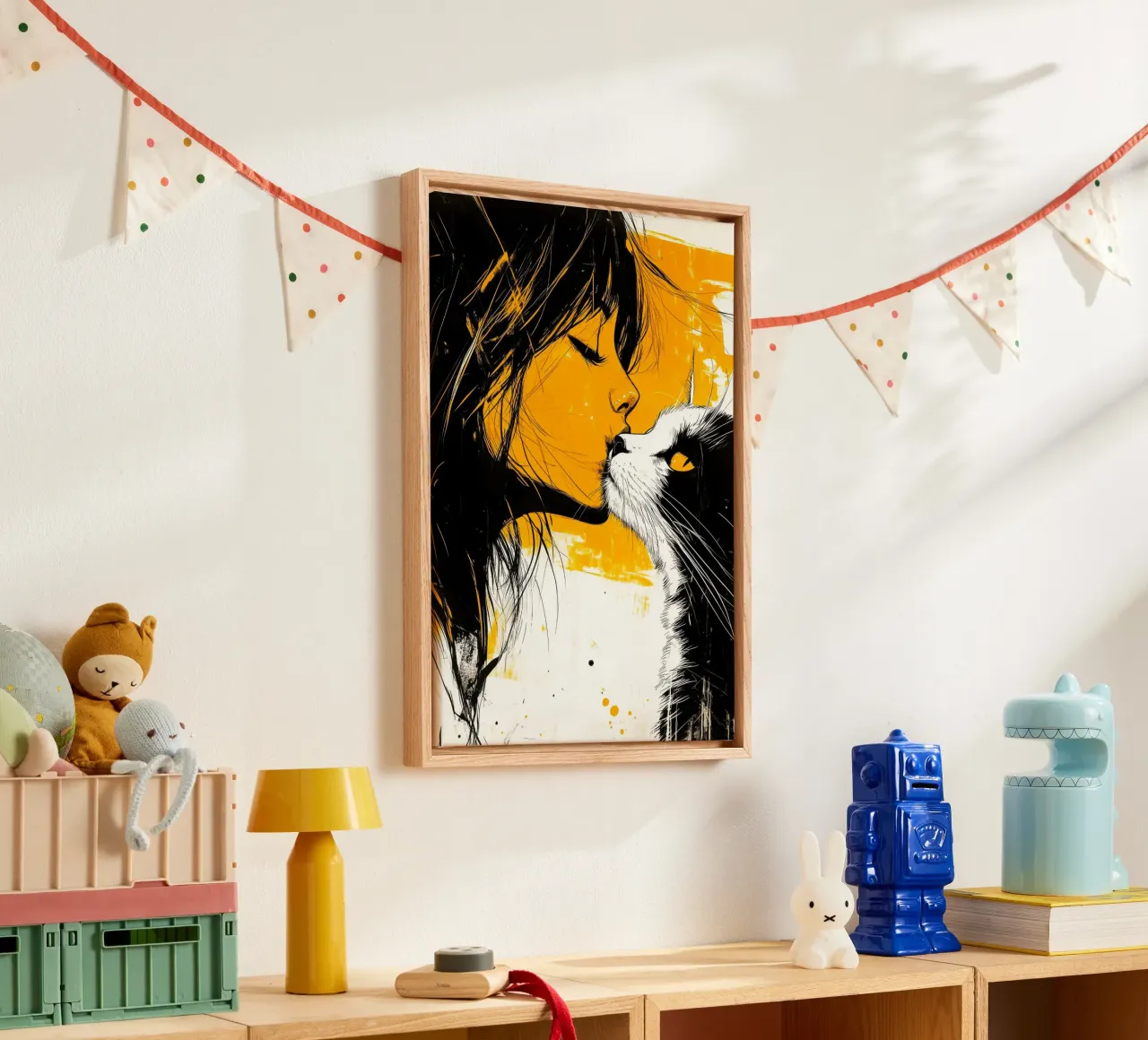I love You kitty 4 canvas by Justyna Jaszke JBJart