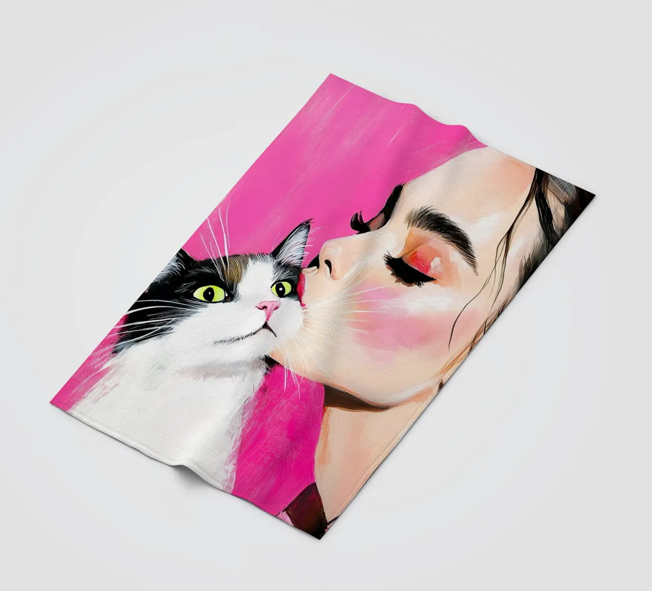 Ti amo gattino 7 coperta in pile da Justyna Jaszke JBJart