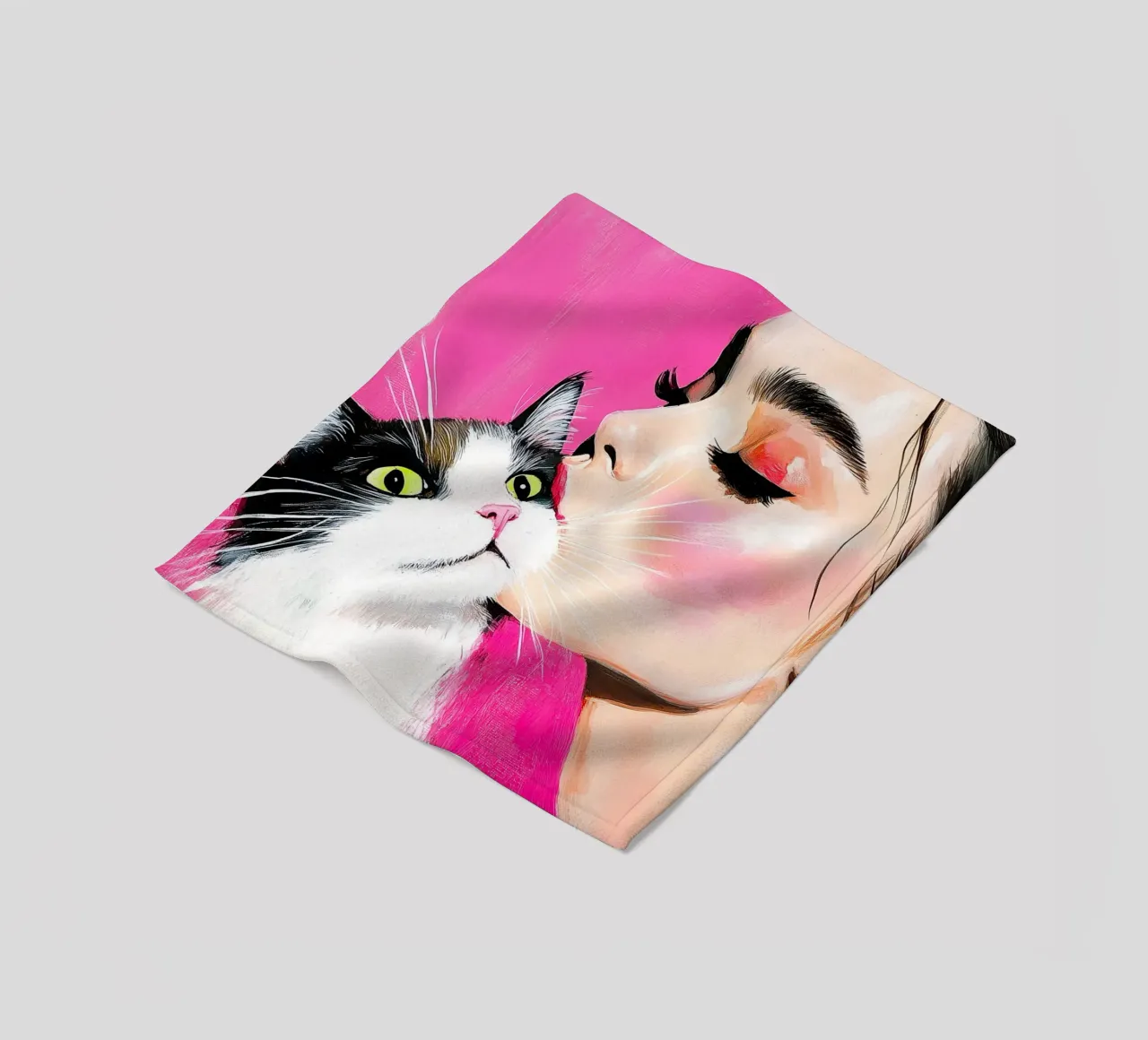 Ti amo gattino 7 coperta in pile da Justyna Jaszke JBJart