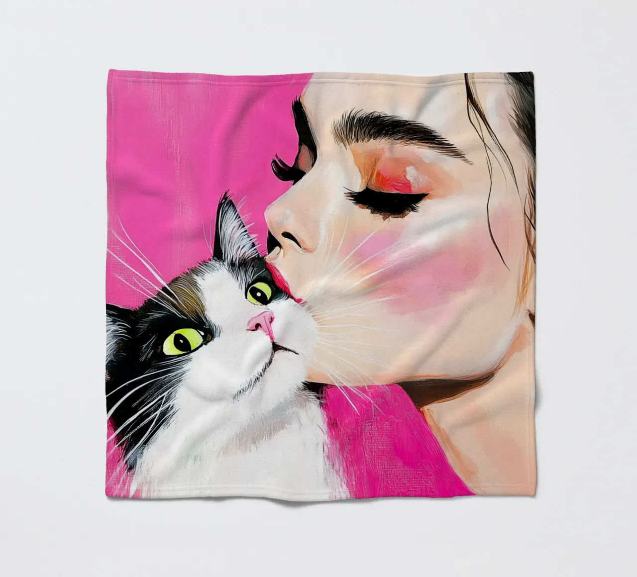 Ti amo gattino 7 coperta in pile da Justyna Jaszke JBJart