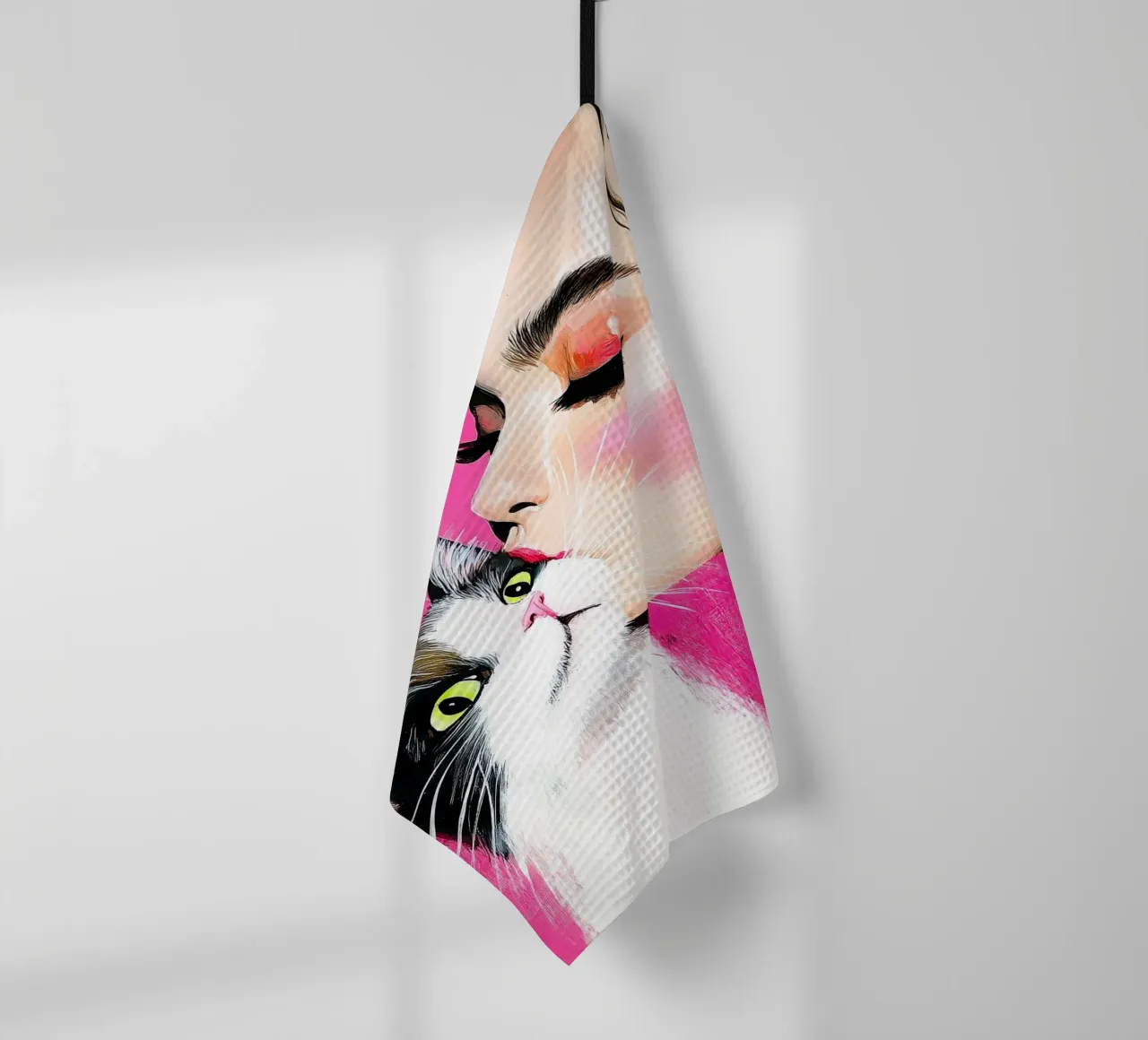 Je t'aime Kitty 7 torchon de Justyna Jaszke JBJart
