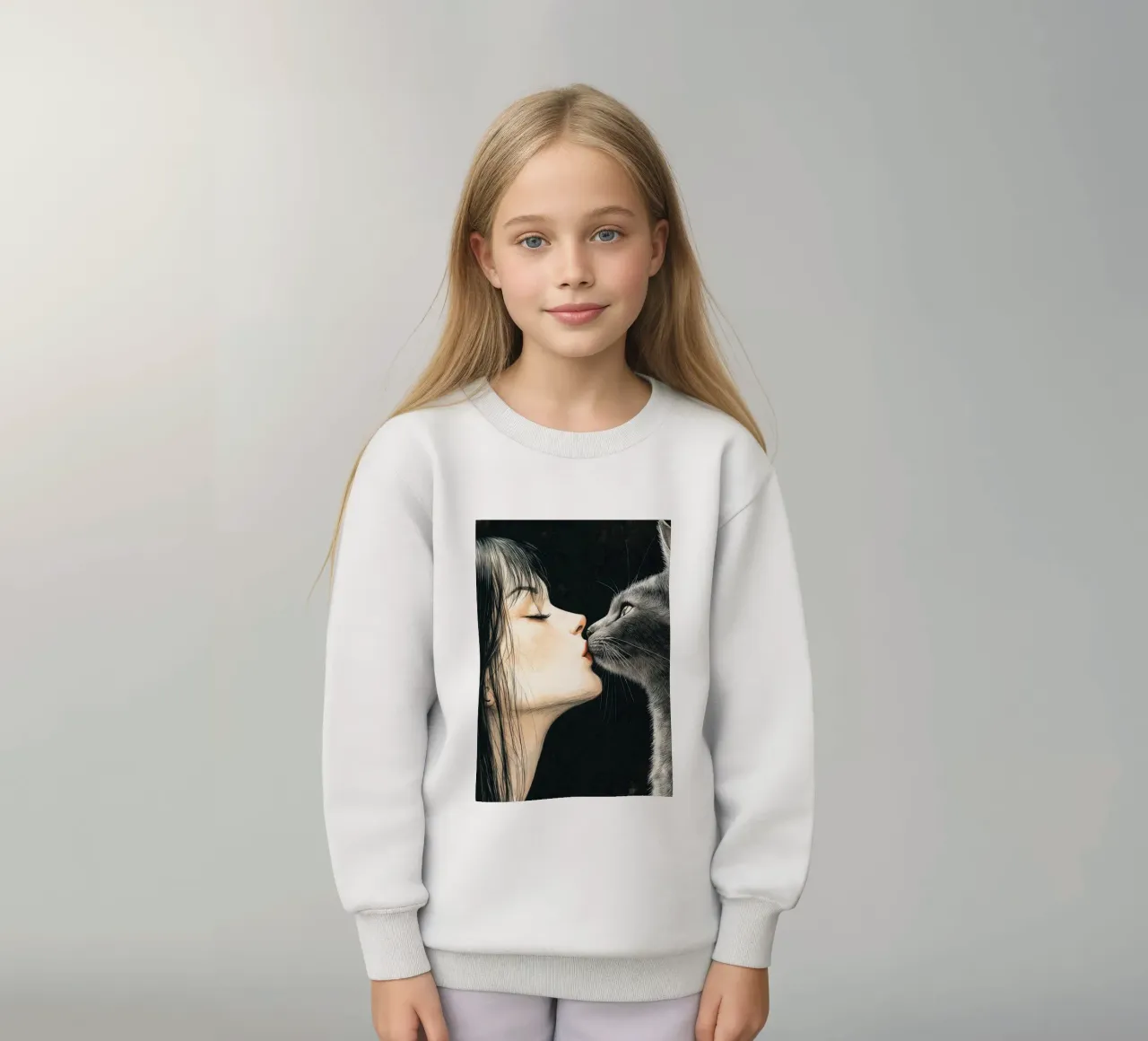 Ti amo gattino 8 felpa bambino da Justyna Jaszke JBJart