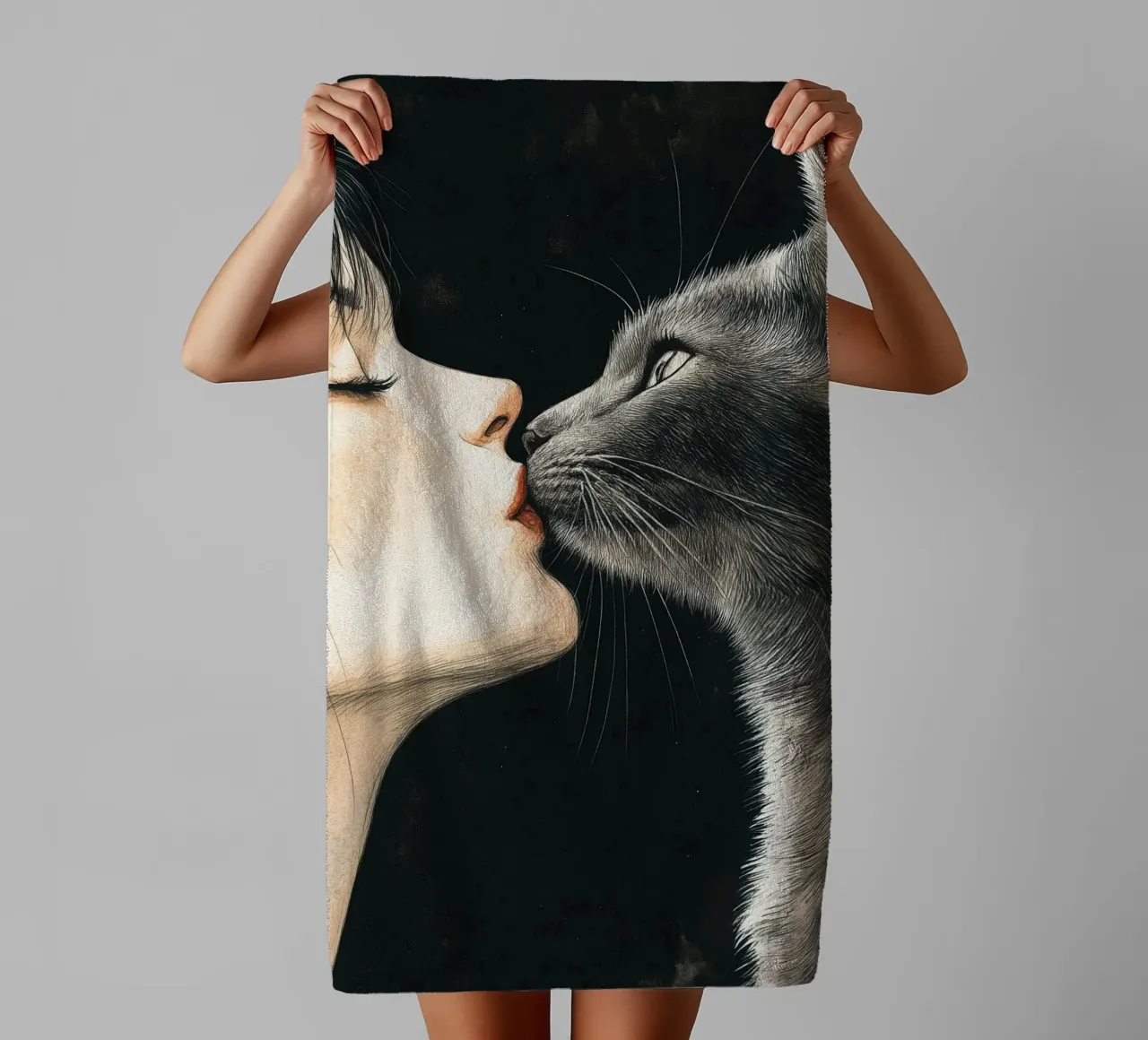 Ich liebe dich, Kitty 8 Handtuch von Justyna Jaszke JBJart