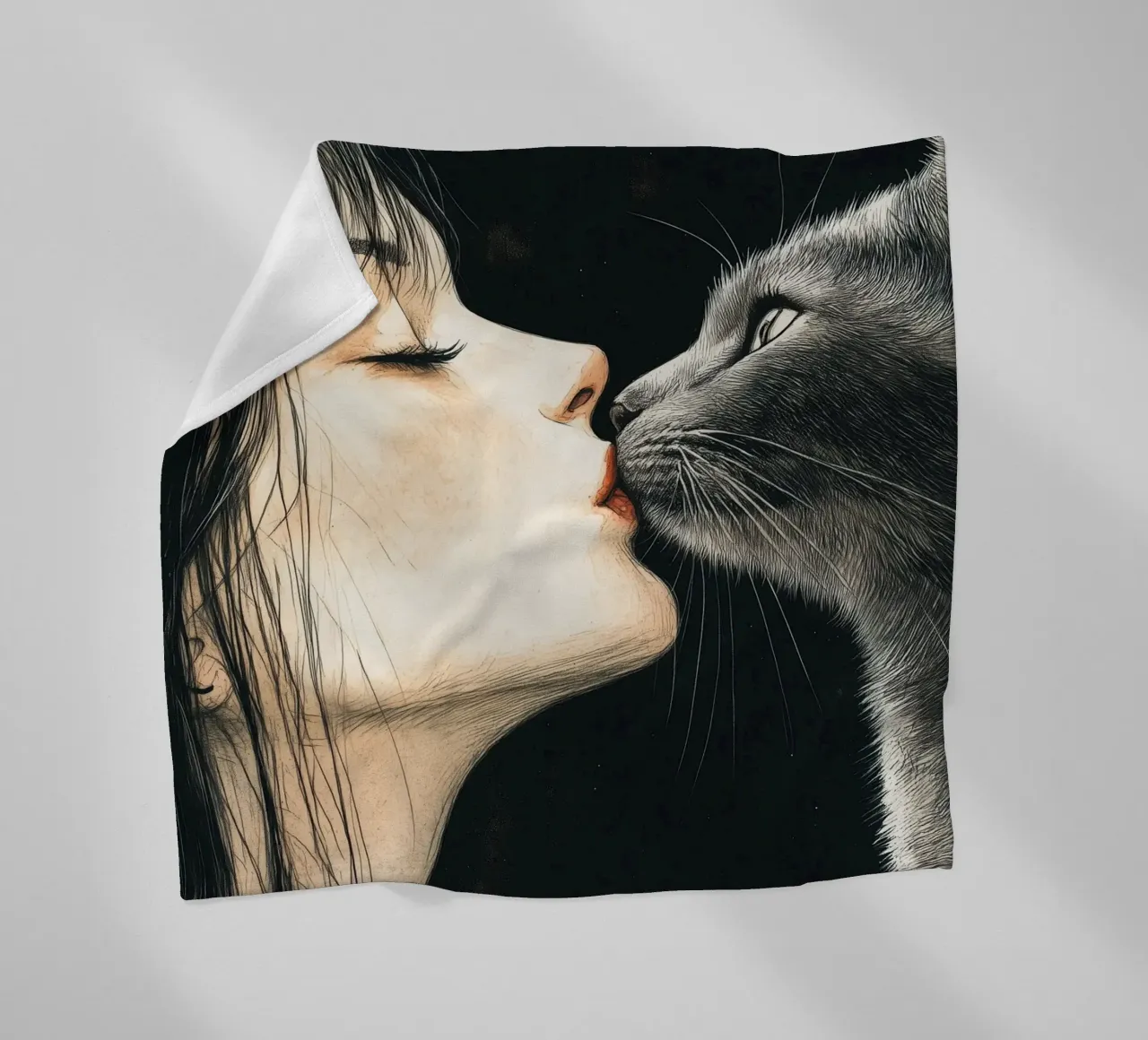 Ich liebe dich, Kitty 8 Fleecedecke von Justyna Jaszke JBJart