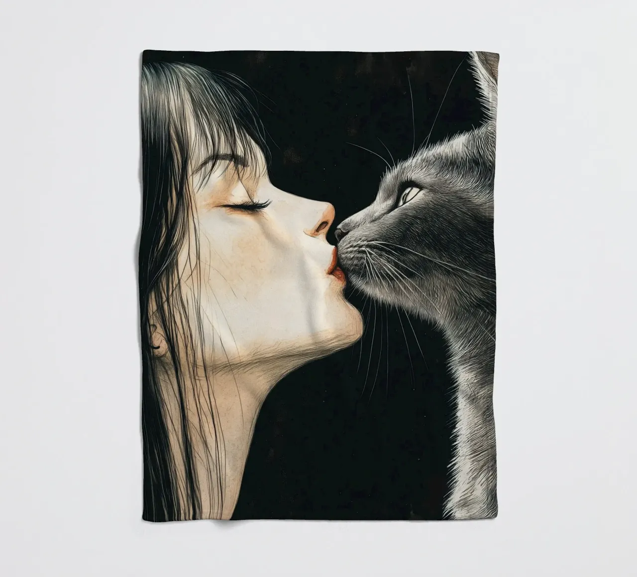 Ich liebe dich, Kitty 8 Fleecedecke von Justyna Jaszke JBJart