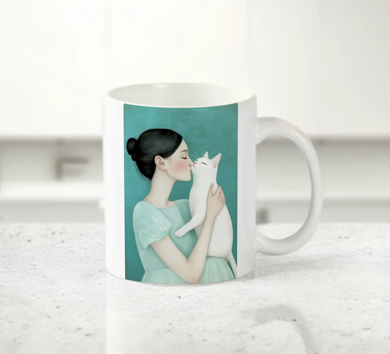 Ti amo gattino 9 tazza in ceramica da Justyna Jaszke JBJart
