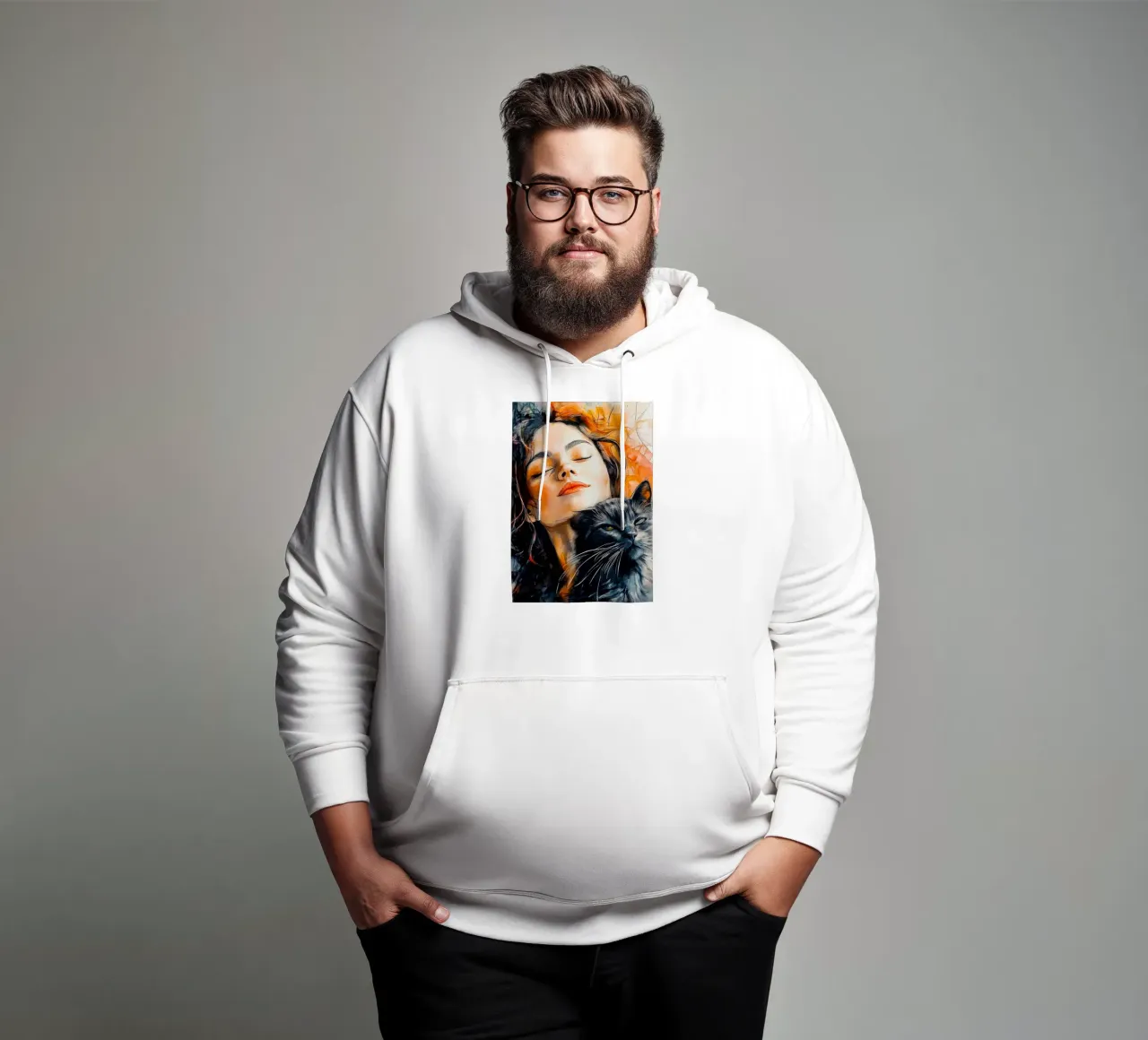 Ti amo gattino 10 felpa con cappuccio da Justyna Jaszke JBJart