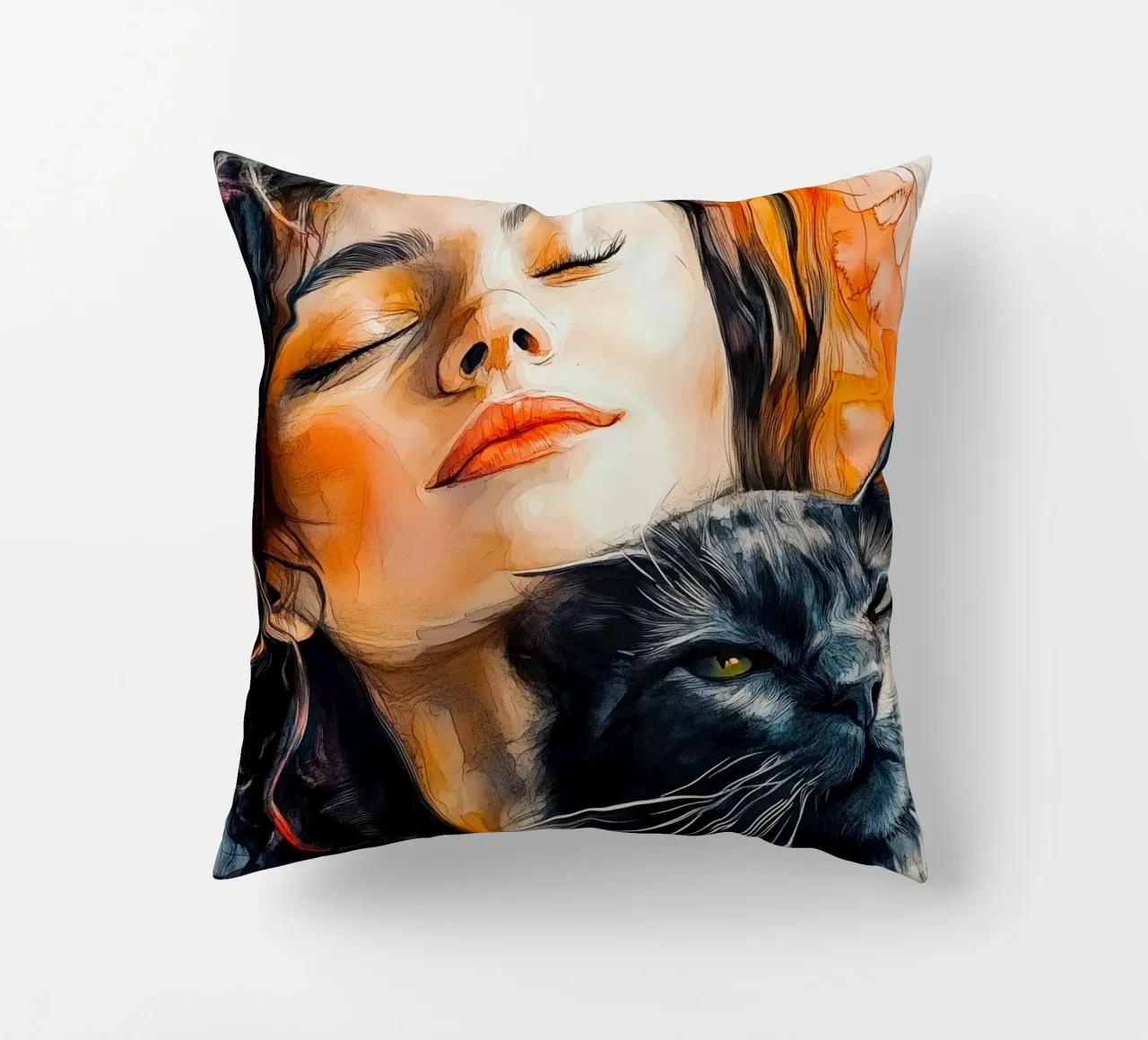Ti amo gattino 10 cuscino da Justyna Jaszke JBJart