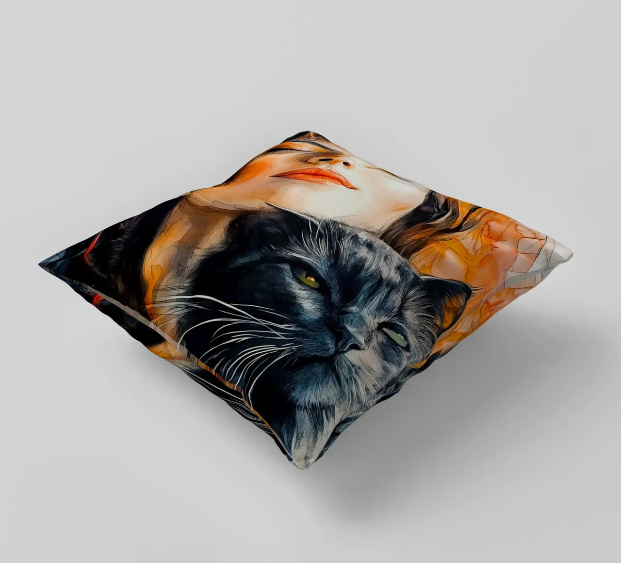 Ti amo gattino 10 cuscino da Justyna Jaszke JBJart