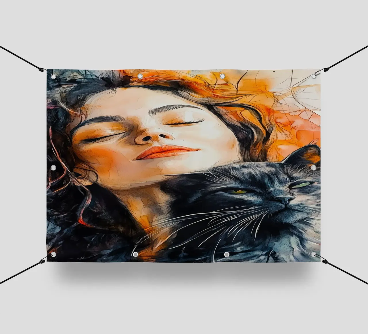 Ti amo gattino 10 telo in pvc da Justyna Jaszke JBJart