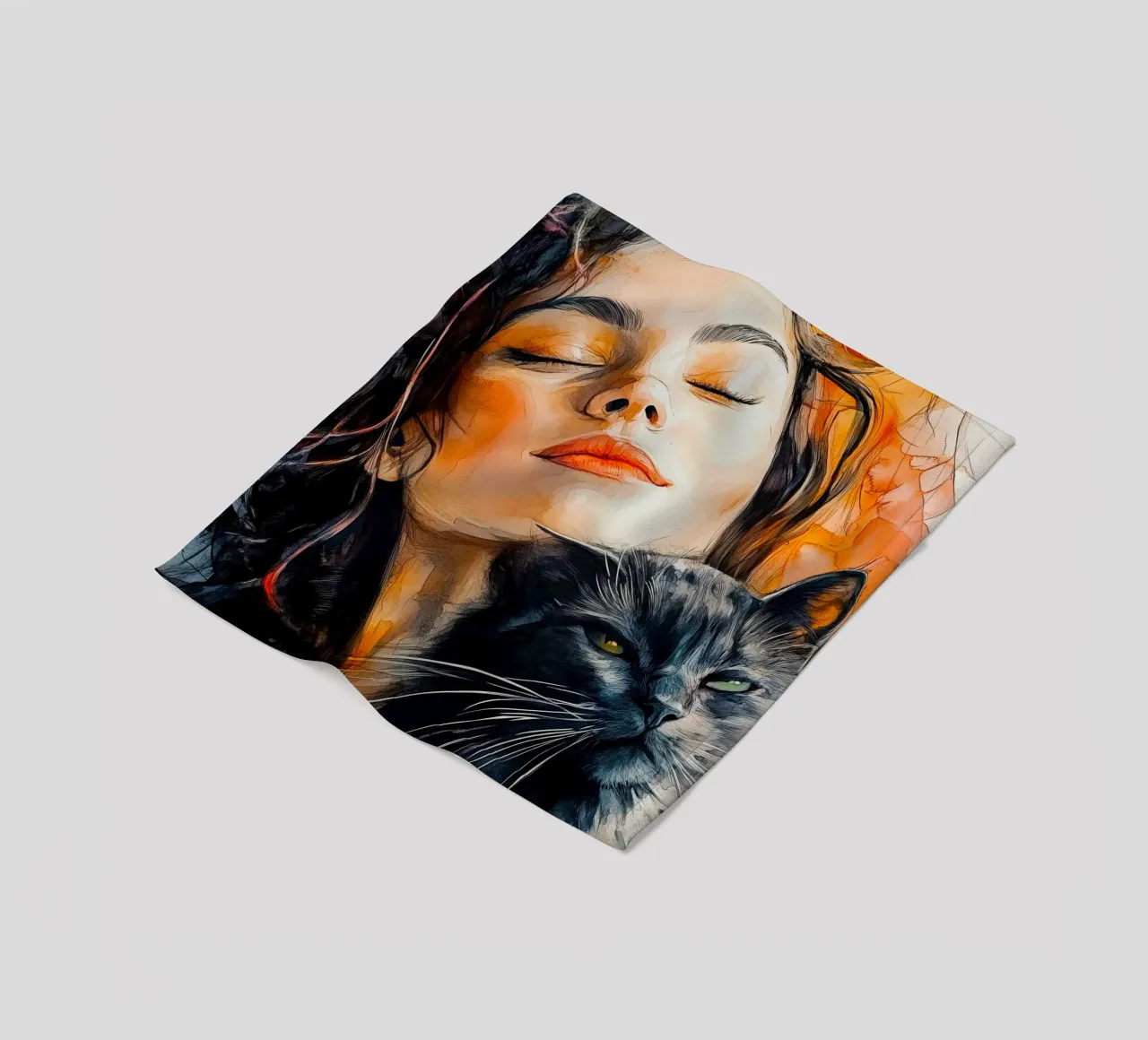 Ti amo gattino 10 coperta in pile da Justyna Jaszke JBJart