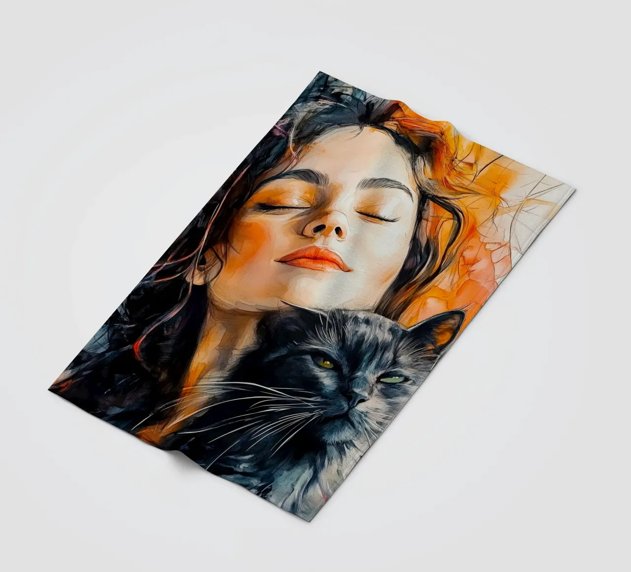 Ti amo gattino 10 coperta in pile da Justyna Jaszke JBJart