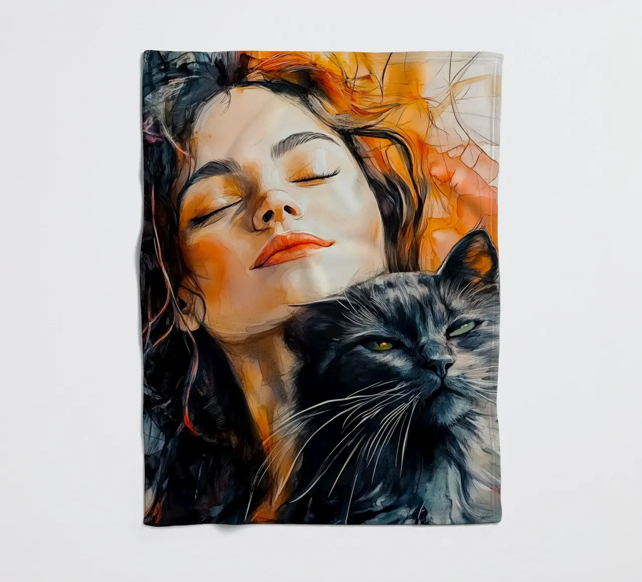 Ti amo gattino 10 coperta in pile da Justyna Jaszke JBJart