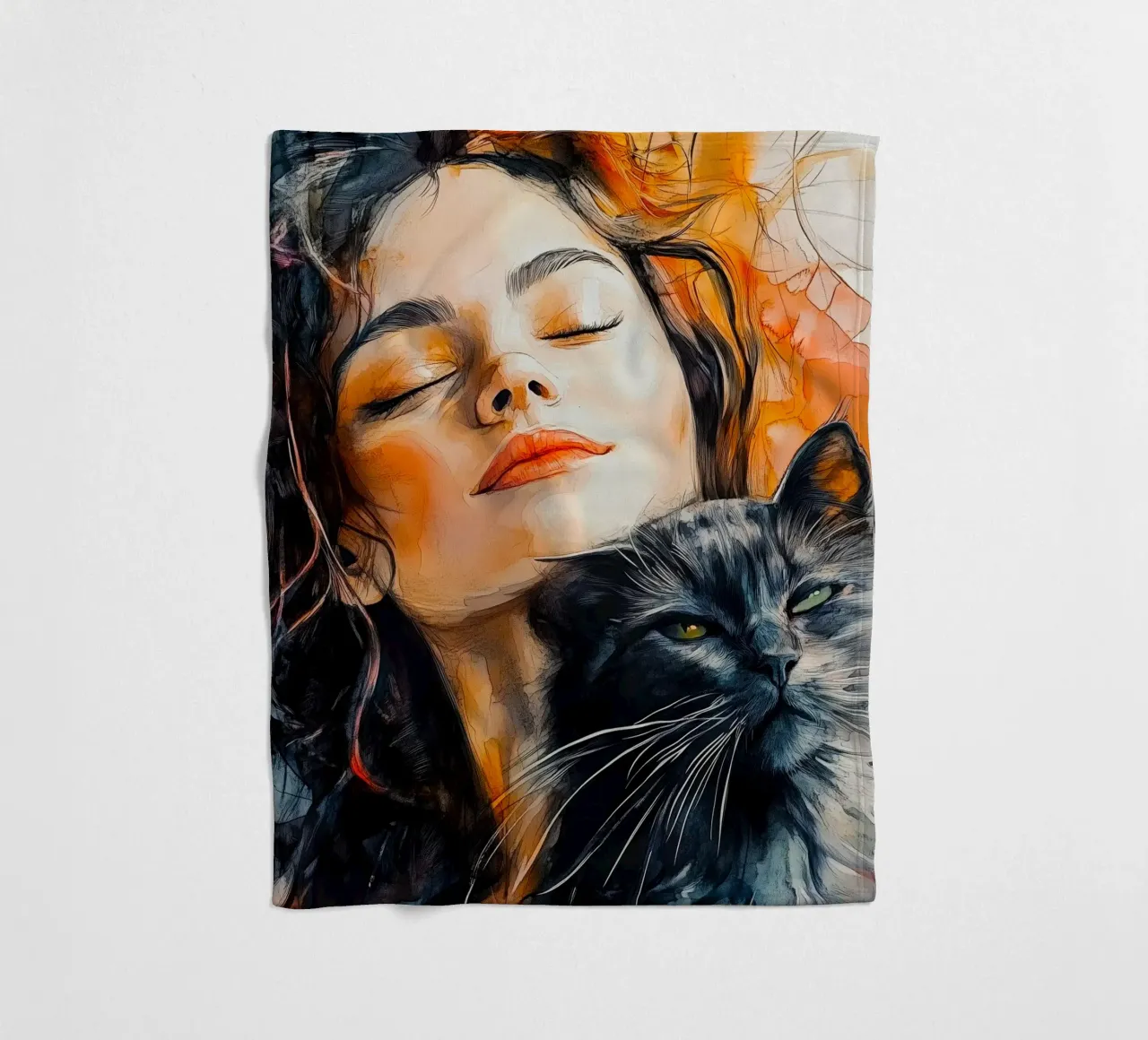Ti amo gattino 10 coperta in pile da Justyna Jaszke JBJart
