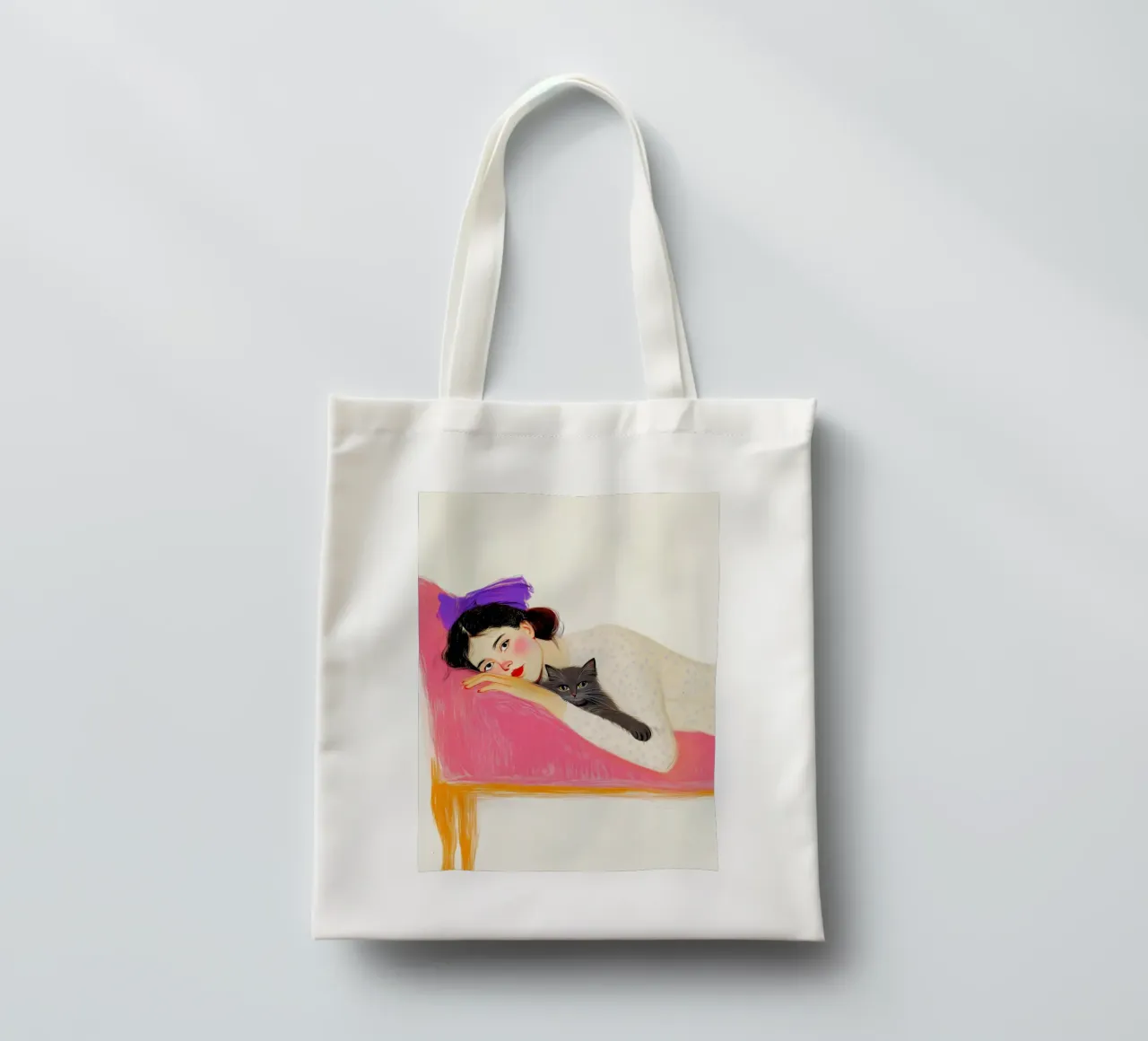I love You kitty 11 tote bag by Justyna Jaszke JBJart