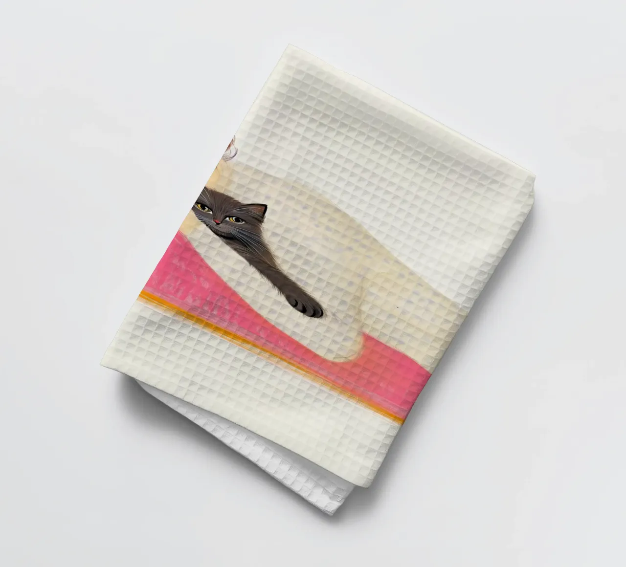 Je t'aime Kitty 11 torchon de Justyna Jaszke JBJart