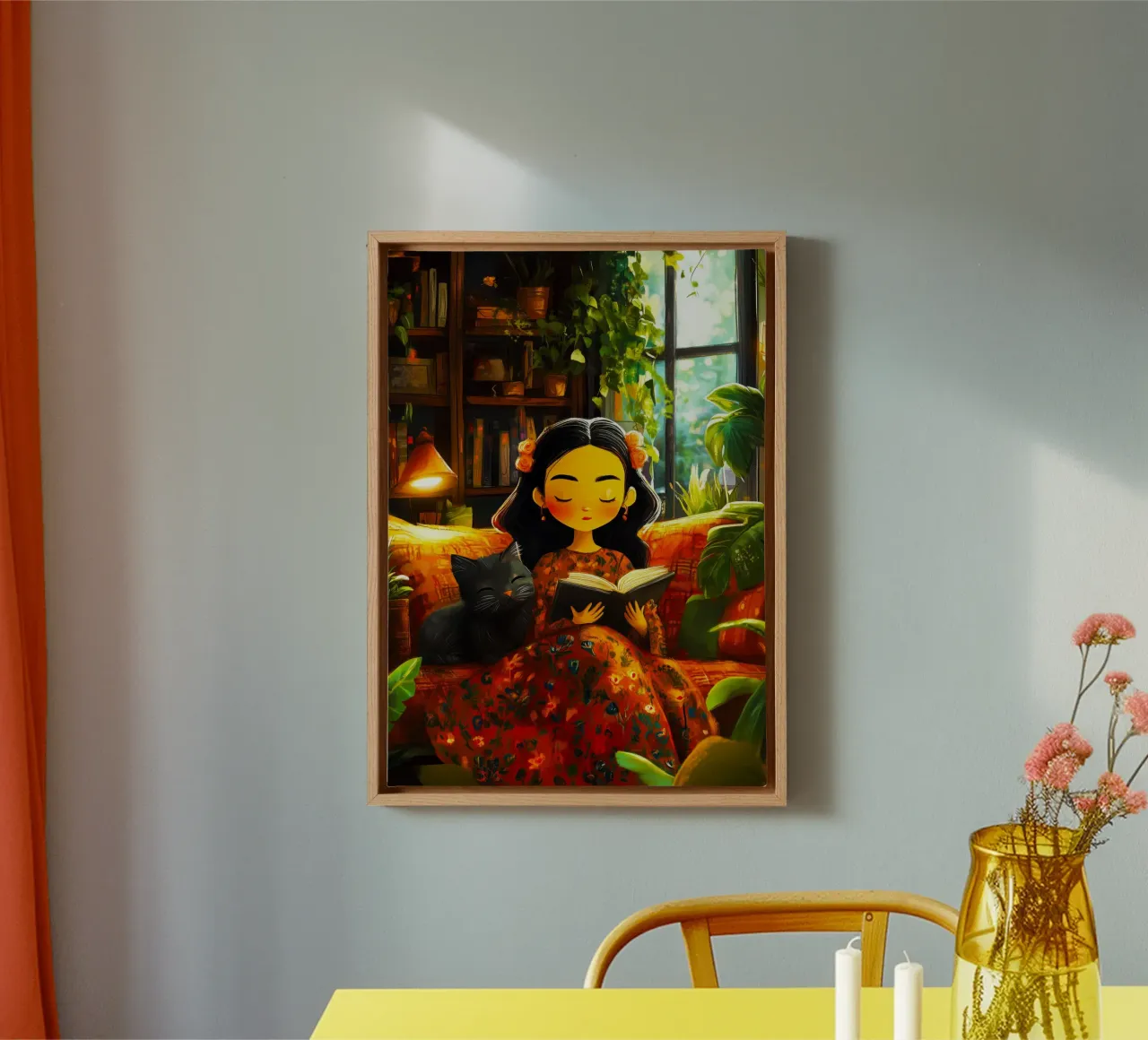 Ich liebe Dich Kitty 12 Leinwand mit Schattenfugenrahmen von Justyna Jaszke JBJart