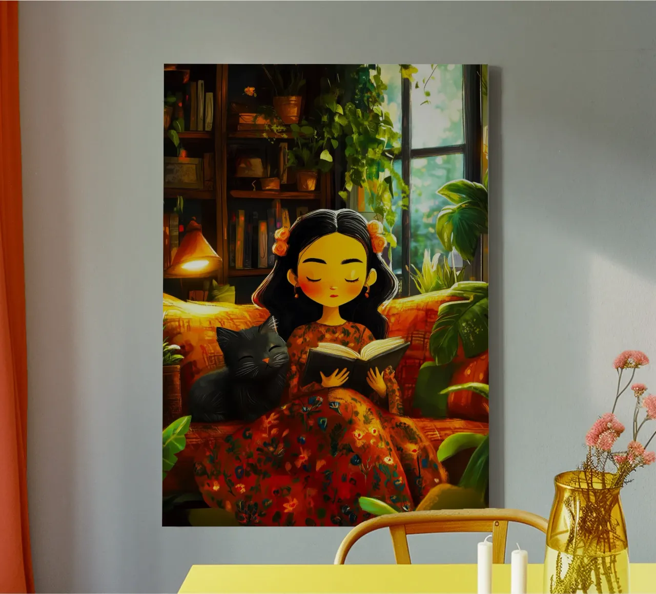 Ich liebe Dich Kitty 12 Leinwand mit Schattenfugenrahmen von Justyna Jaszke JBJart