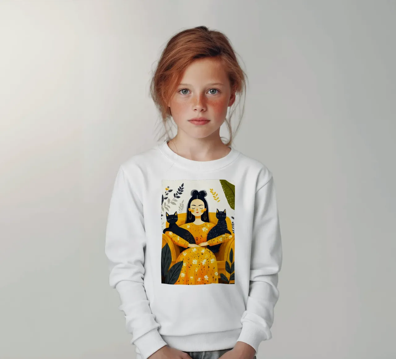 I love You kitty 13 kids sweatshirt by Justyna Jaszke JBJart