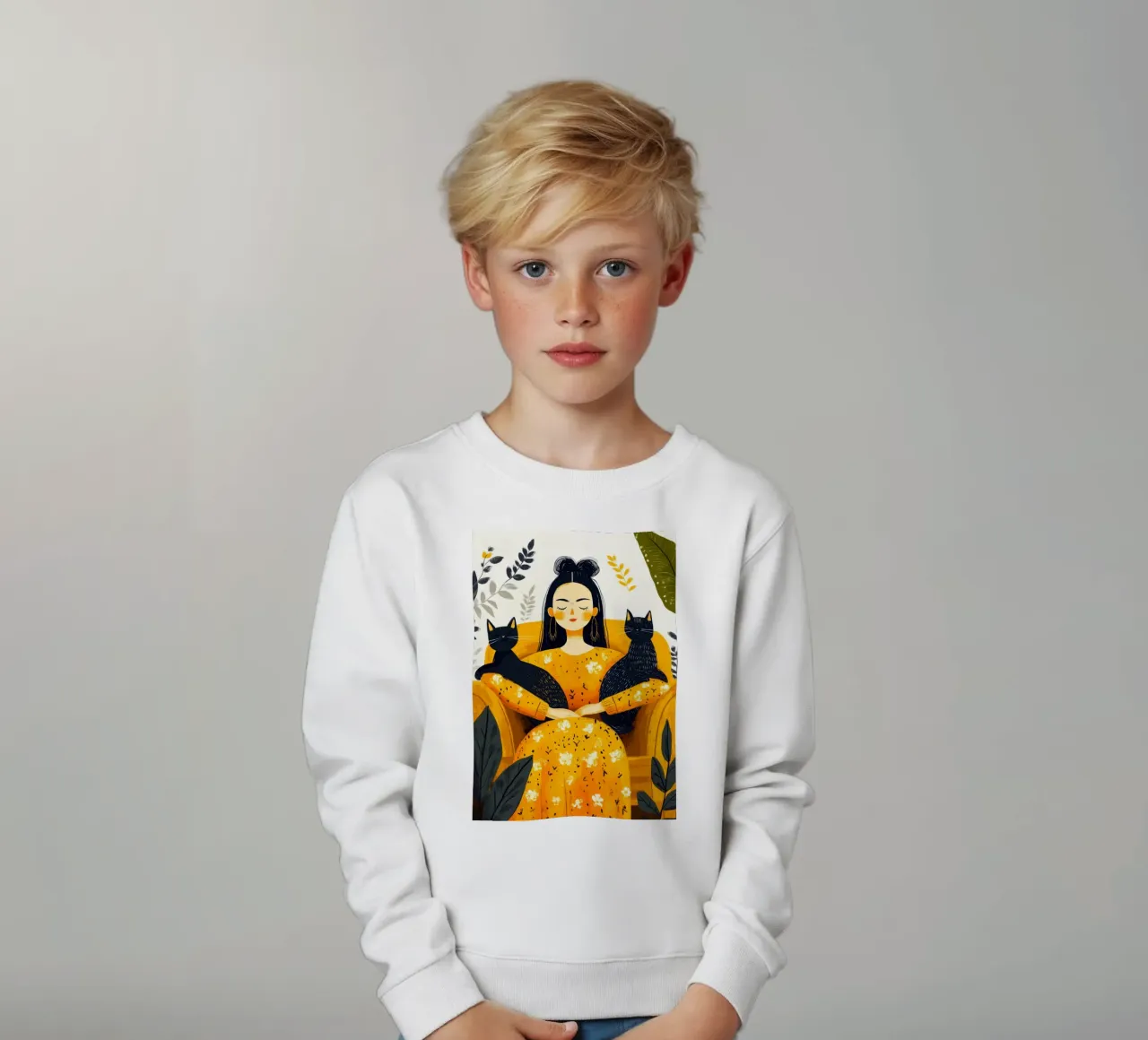 I love You kitty 13 kids sweatshirt by Justyna Jaszke JBJart