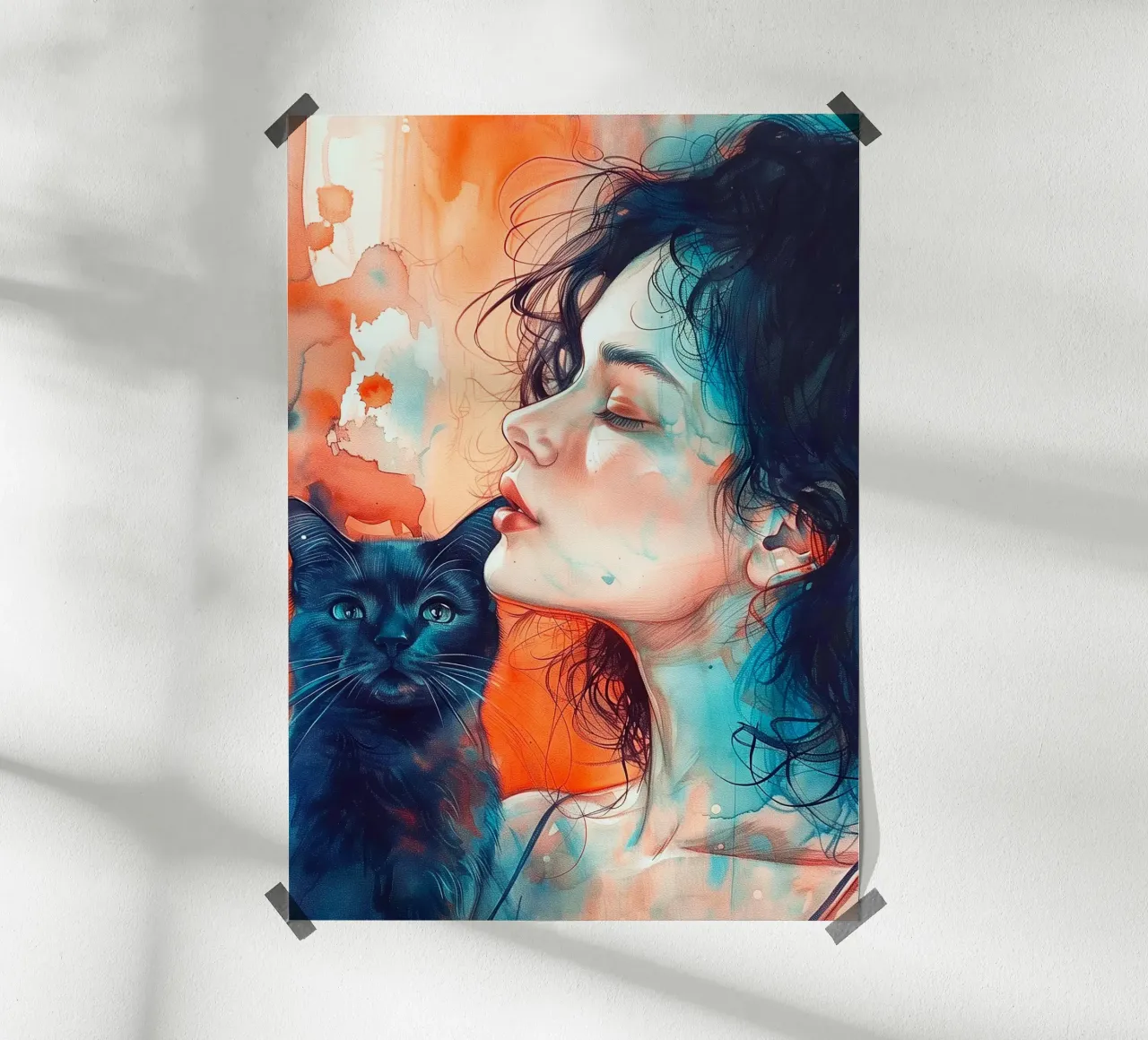 Ti amo gattino 14 poster con telaio in alluminio da Justyna Jaszke JBJart
