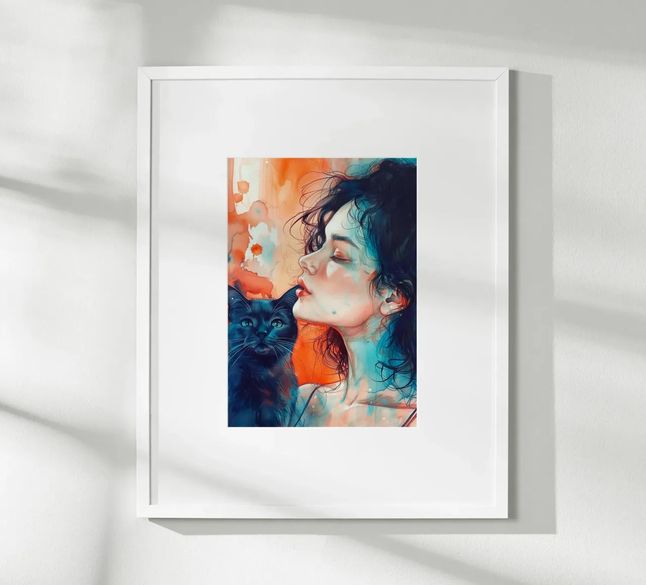 Ti amo gattino 14 poster con telaio in alluminio da Justyna Jaszke JBJart