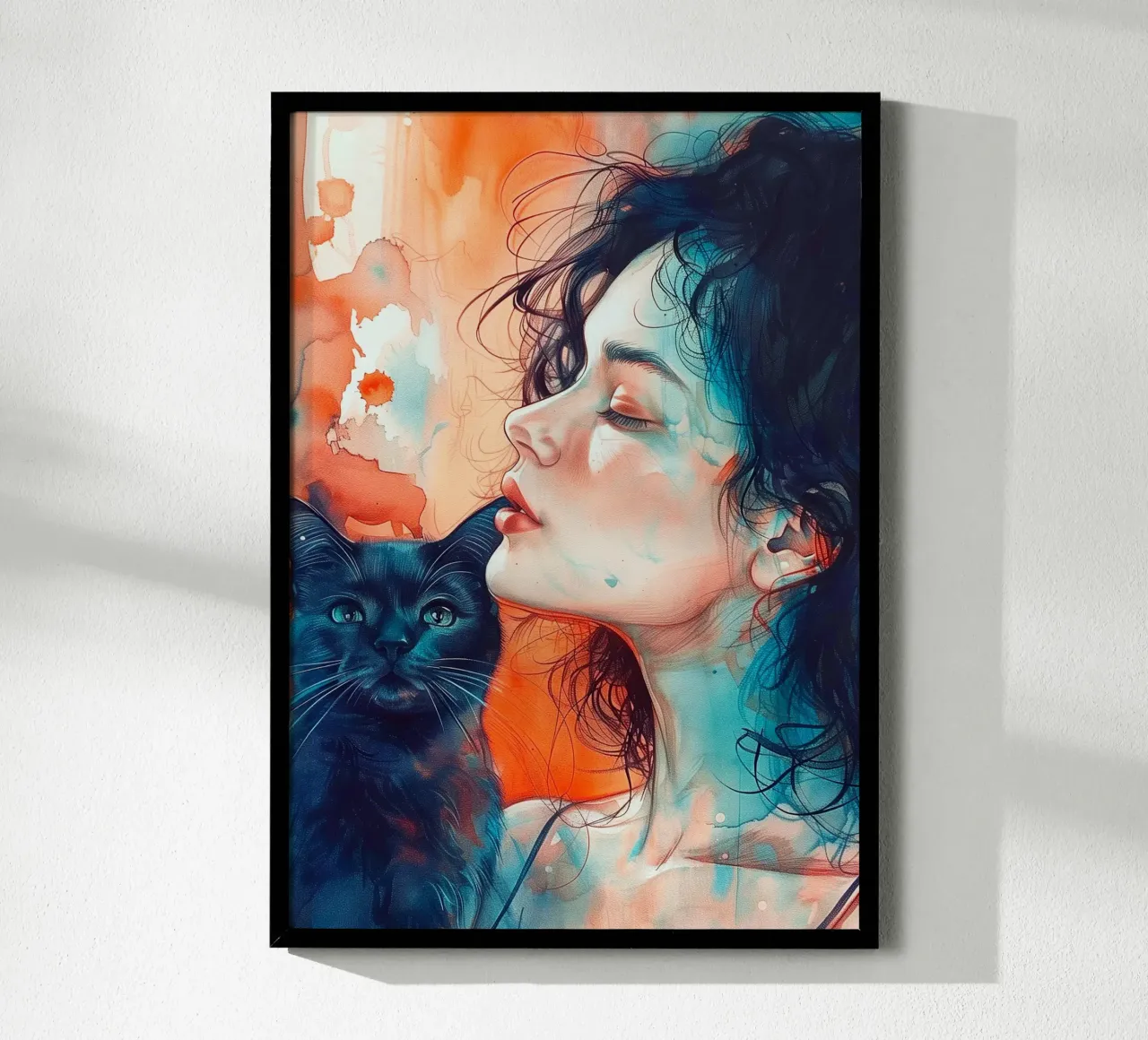 Ti amo gattino 14 poster con telaio in alluminio da Justyna Jaszke JBJart