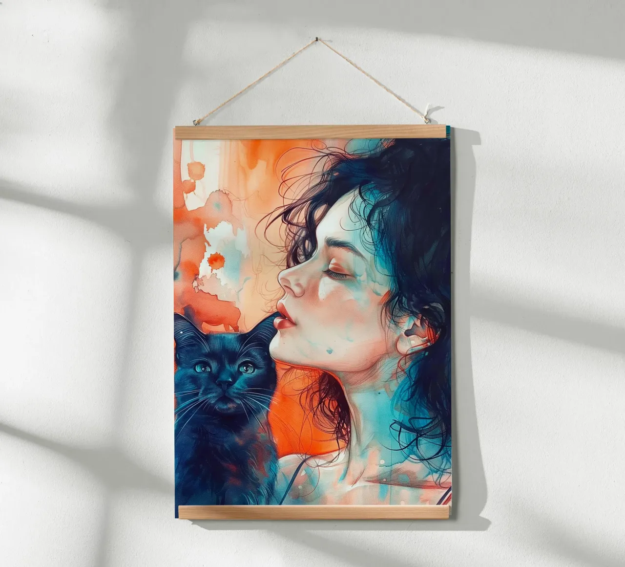 Ti amo gattino 14 poster con telaio in alluminio da Justyna Jaszke JBJart