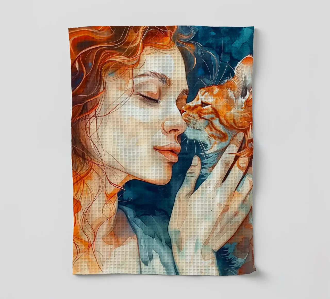Ti amo gattino 15 canovaccio da cucina da Justyna Jaszke JBJart