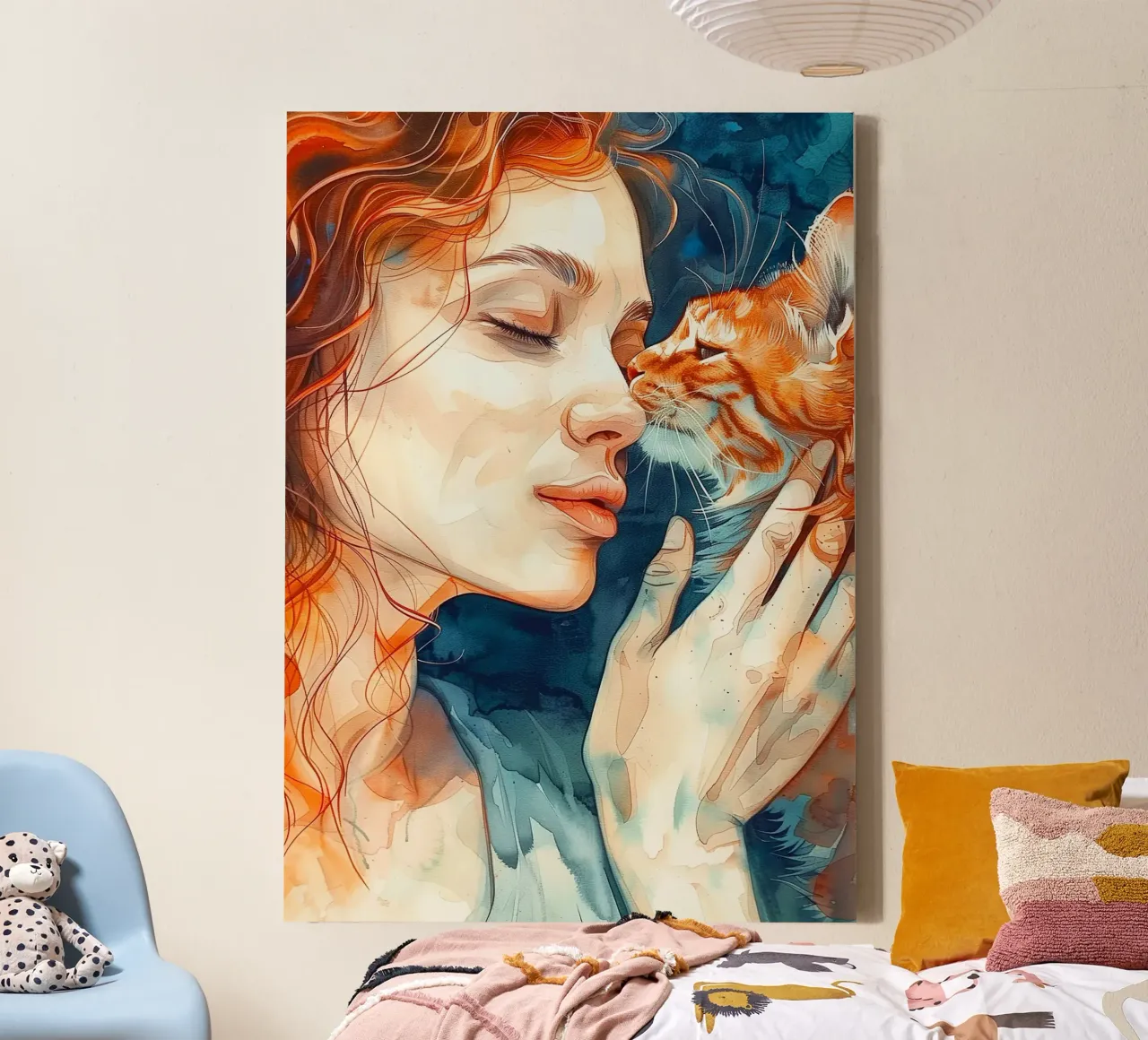 Ti amo gattino 15 tela con Cornice a cassetta da Justyna Jaszke JBJart