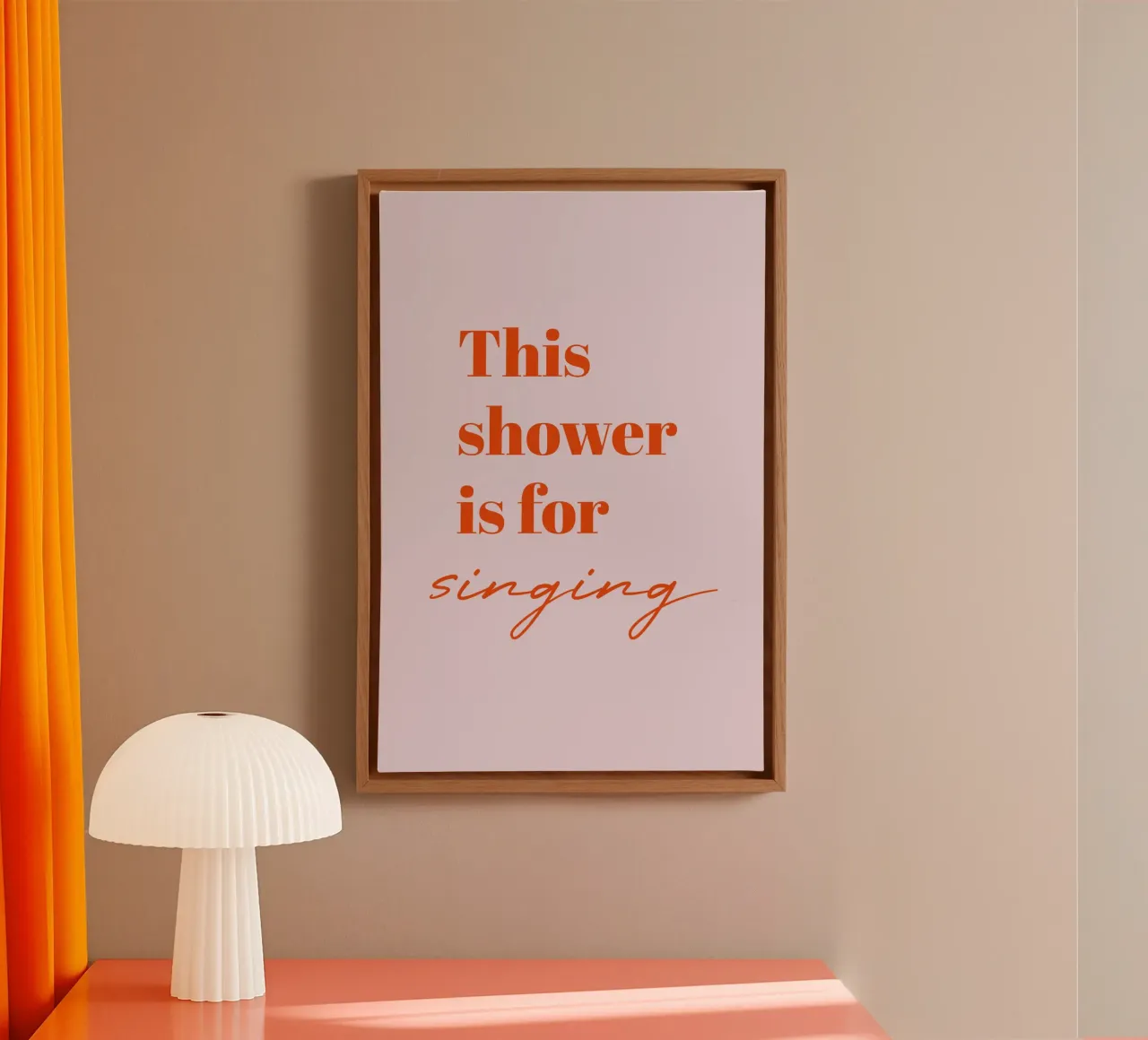 This Shower is for Singing tela con Cornice a cassetta da Typo Designs