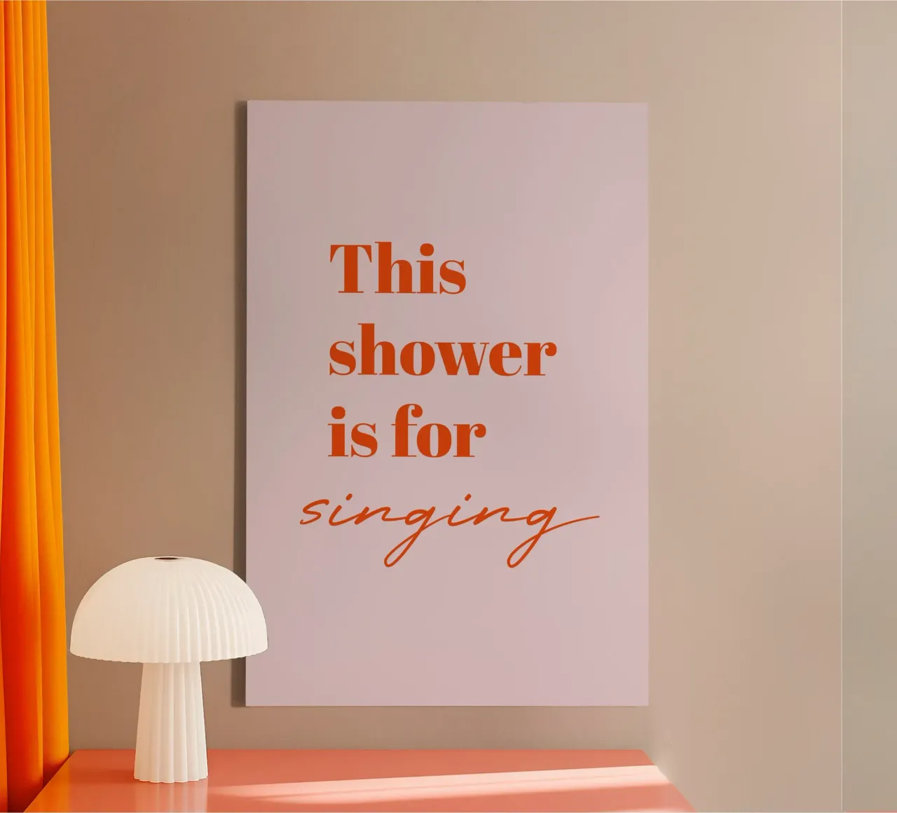 This Shower is for Singing tela con Cornice a cassetta da Typo Designs