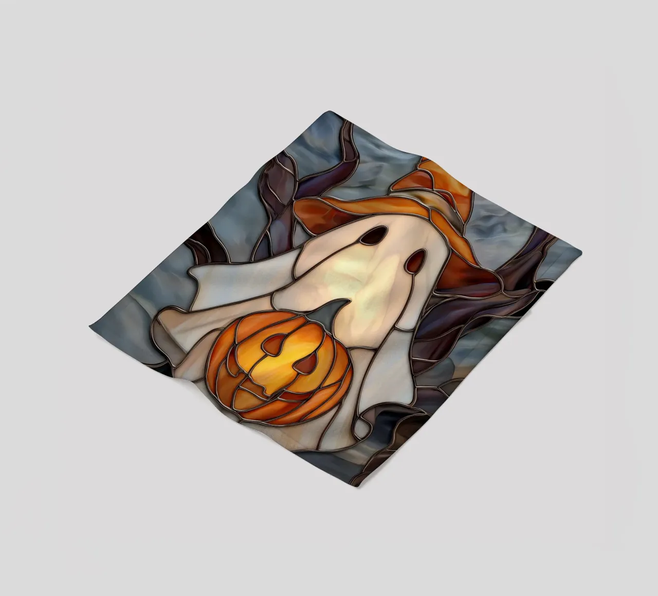 Fantasma di Halloween con lanterna di zucca coperta in pile da Fleur de Lys